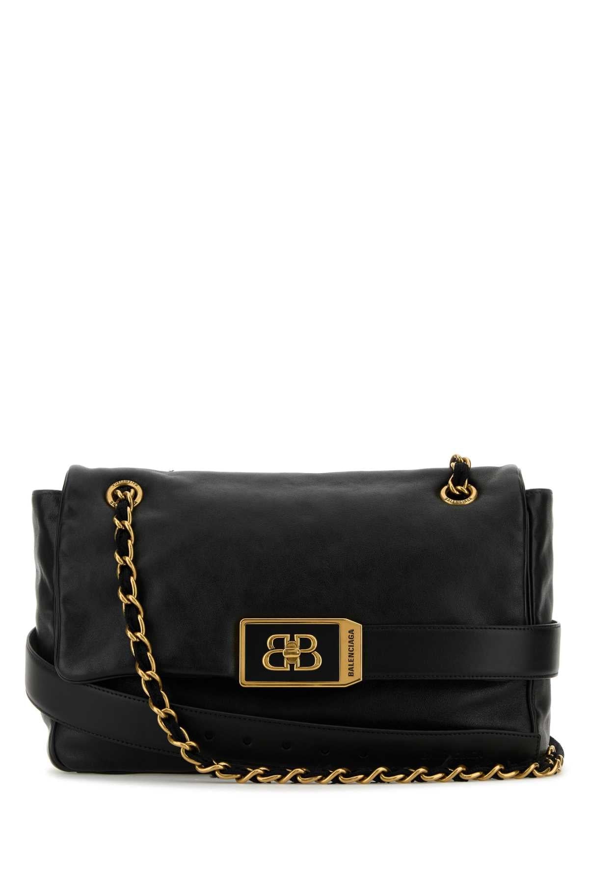 Balenciaga Women Black Leather Medium Modu Shoulder Bag BALENCIAGA