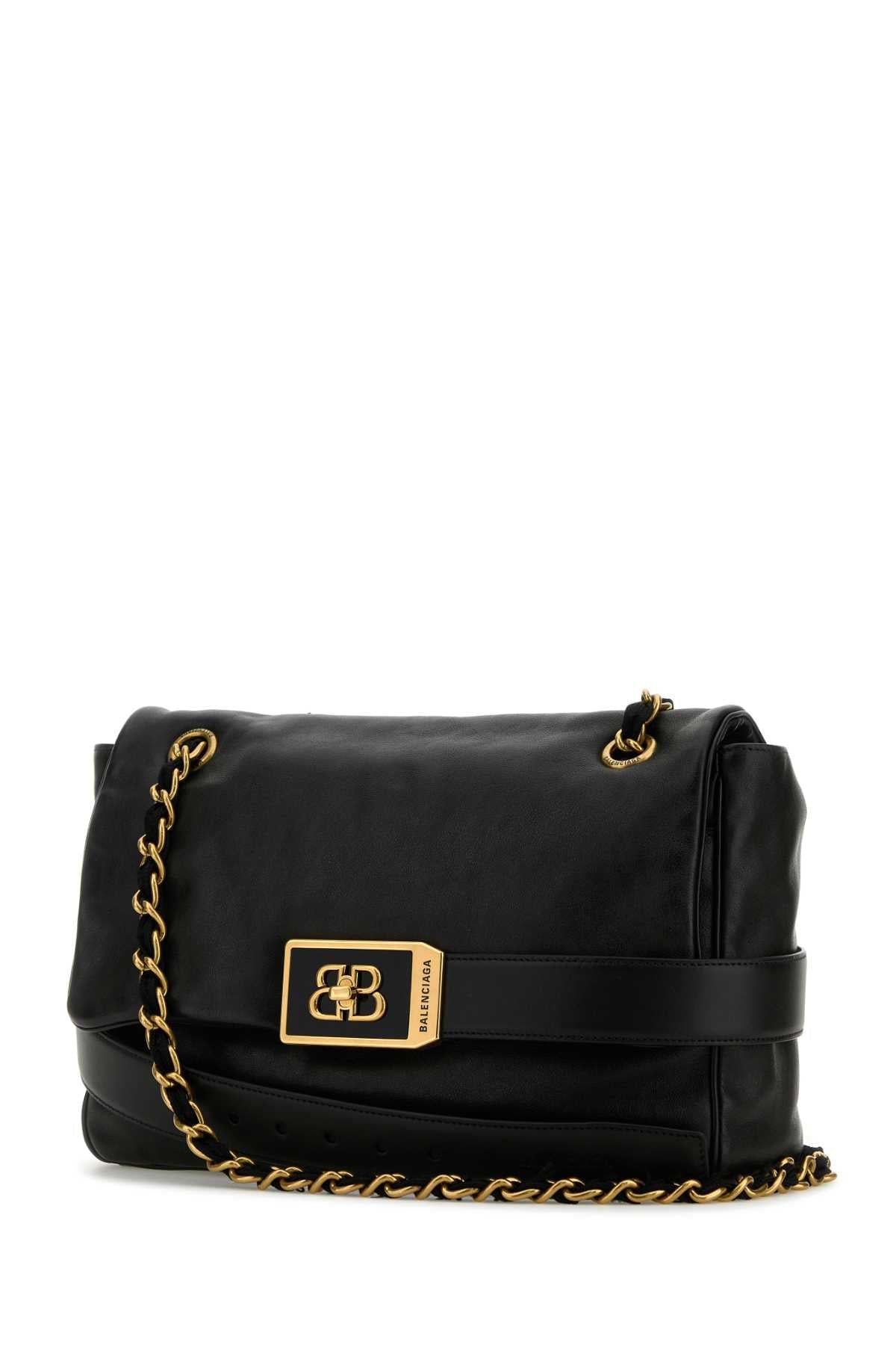 Balenciaga Women Black Leather Medium Modu Shoulder Bag BALENCIAGA