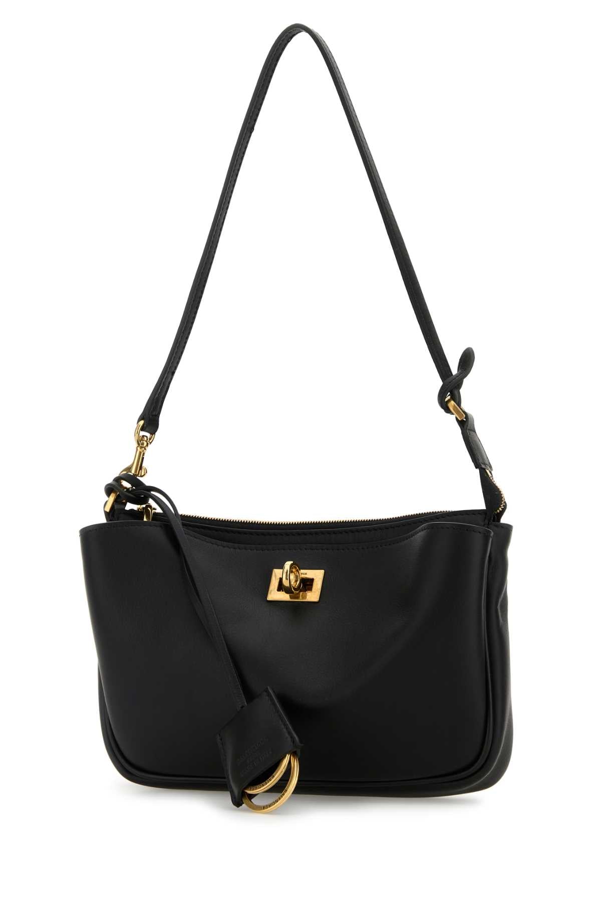 Balenciaga Women Black Leather Rodeo Shoulder Bag BALENCIAGA