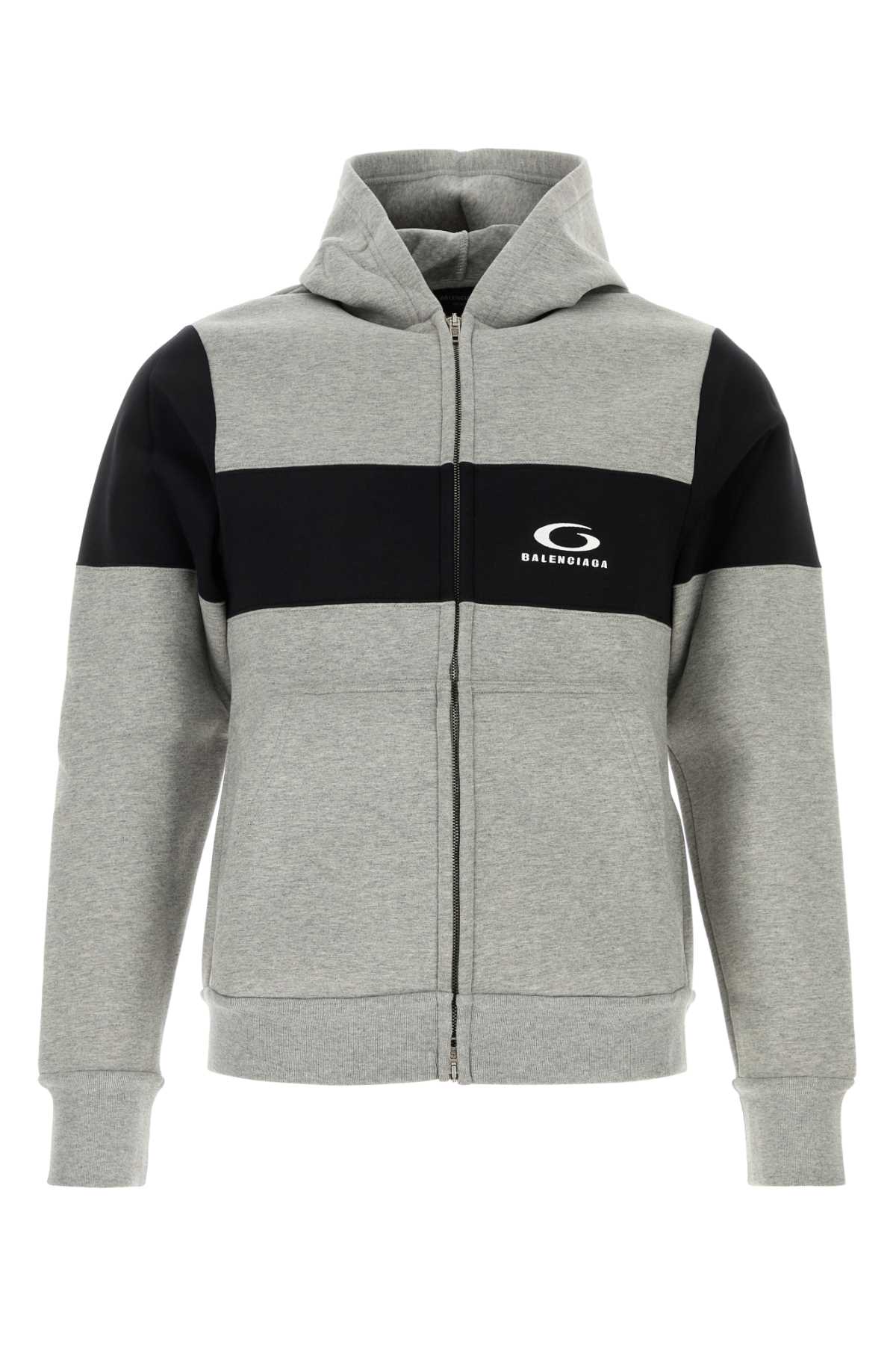 Balenciaga Men Melange Grey Cotton Sweatshirt BALENCIAGA
