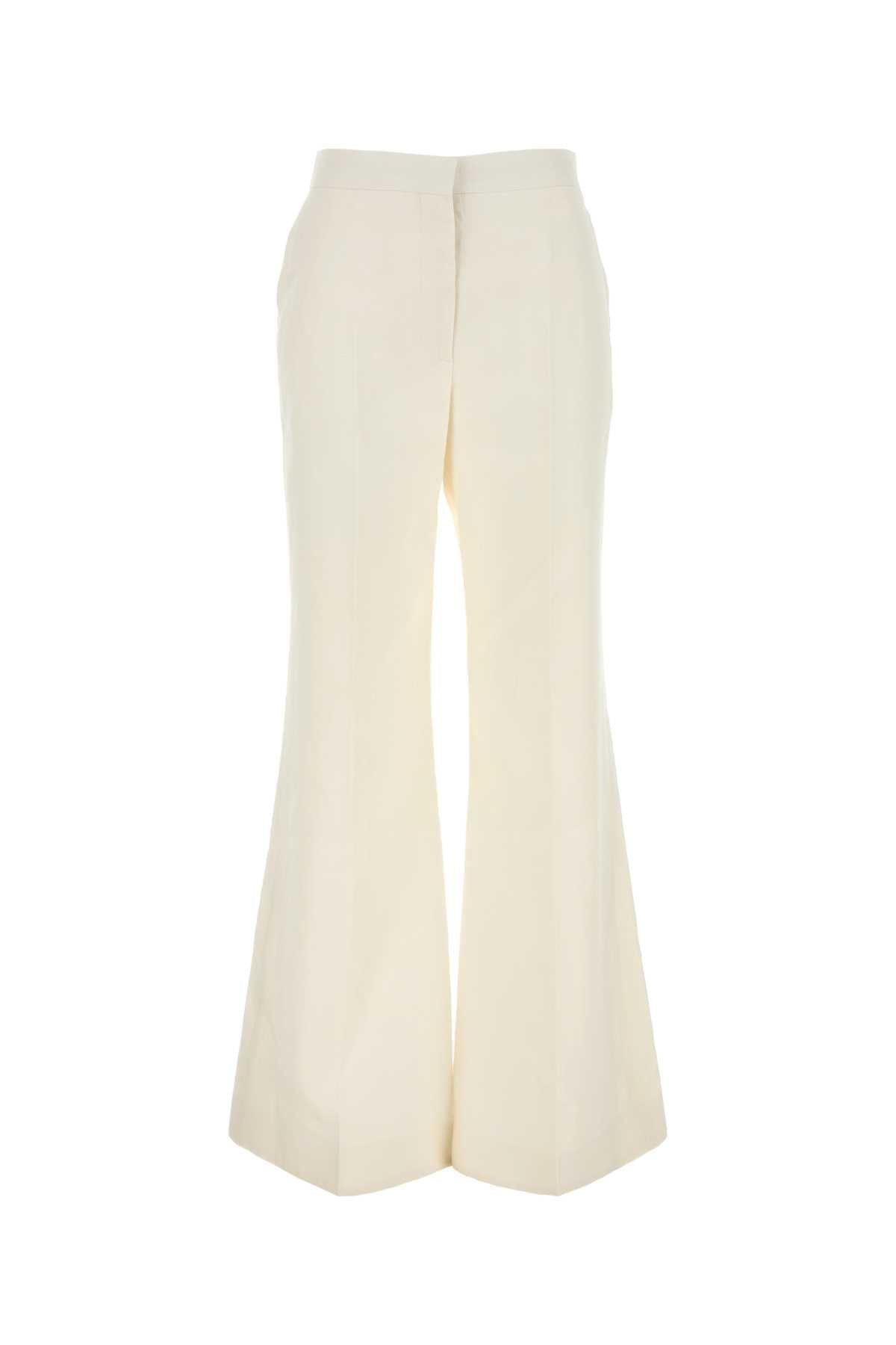 Givenchy Women White Linen Wide-Leg Pant GIVENCHY