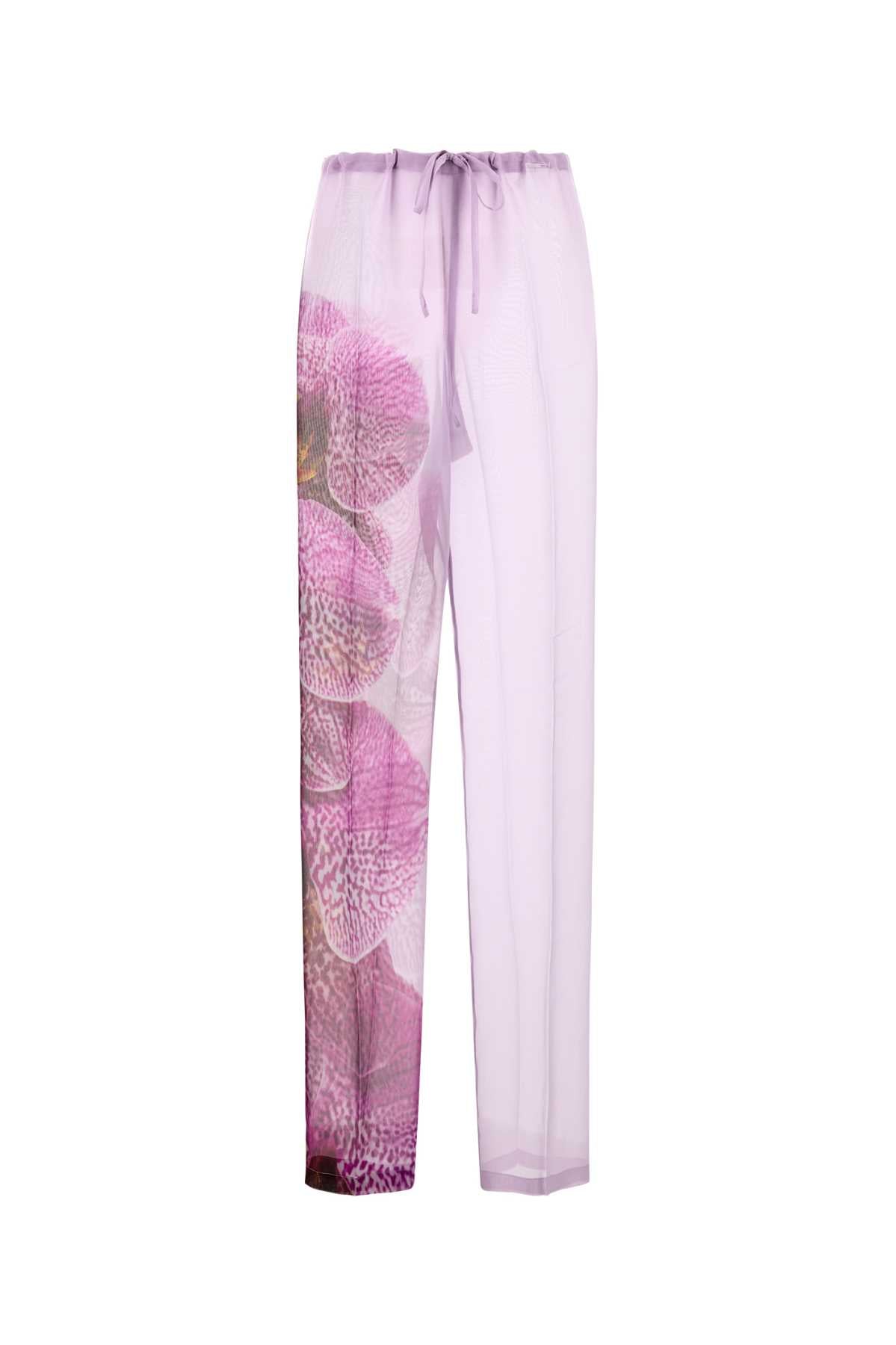 Dries Van Noten Women Lilac Crepe Pachas Pant DRIES VAN NOTEN