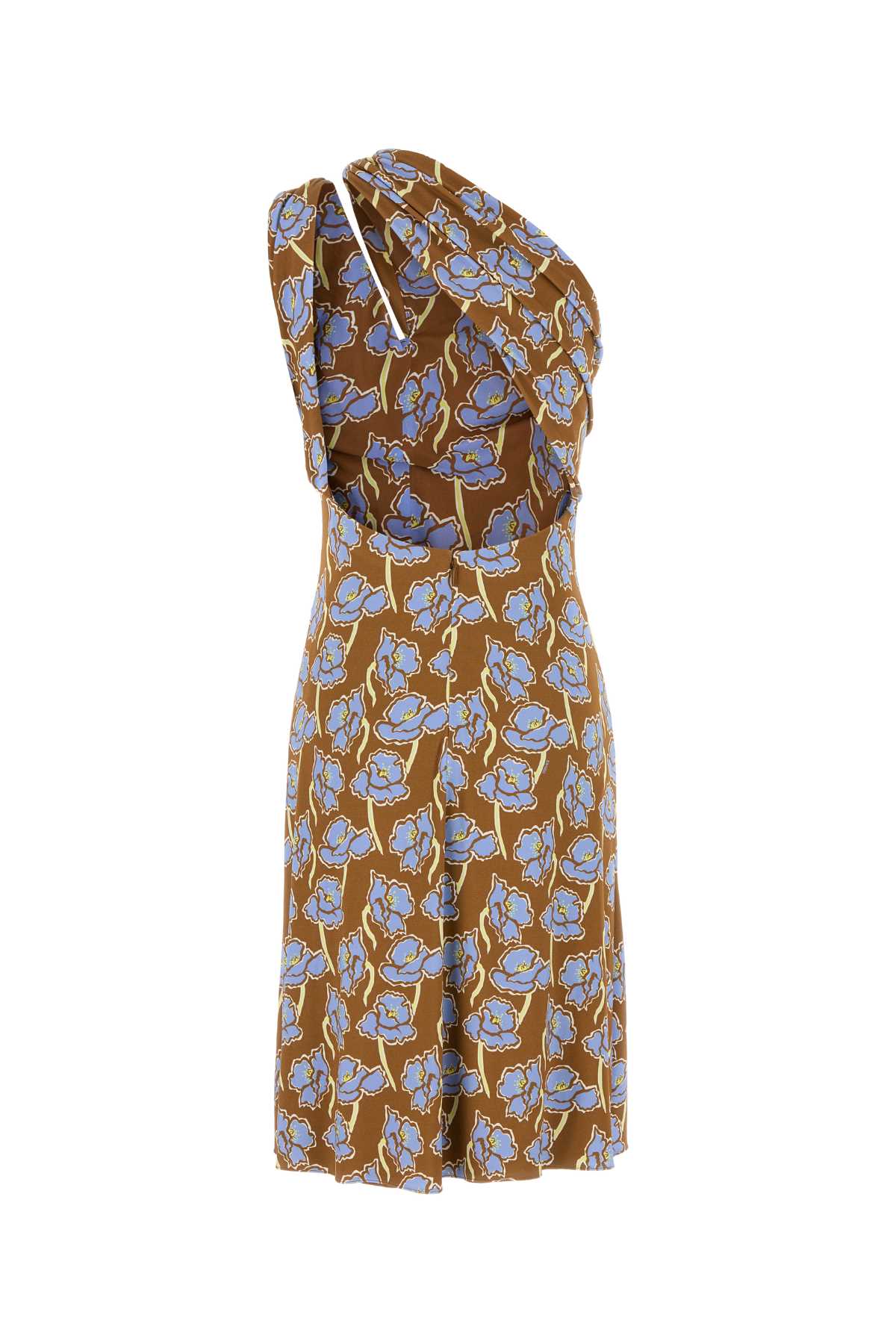 Versace Women Printed Stretch Crepe One-Shoulder Dress VERSACE