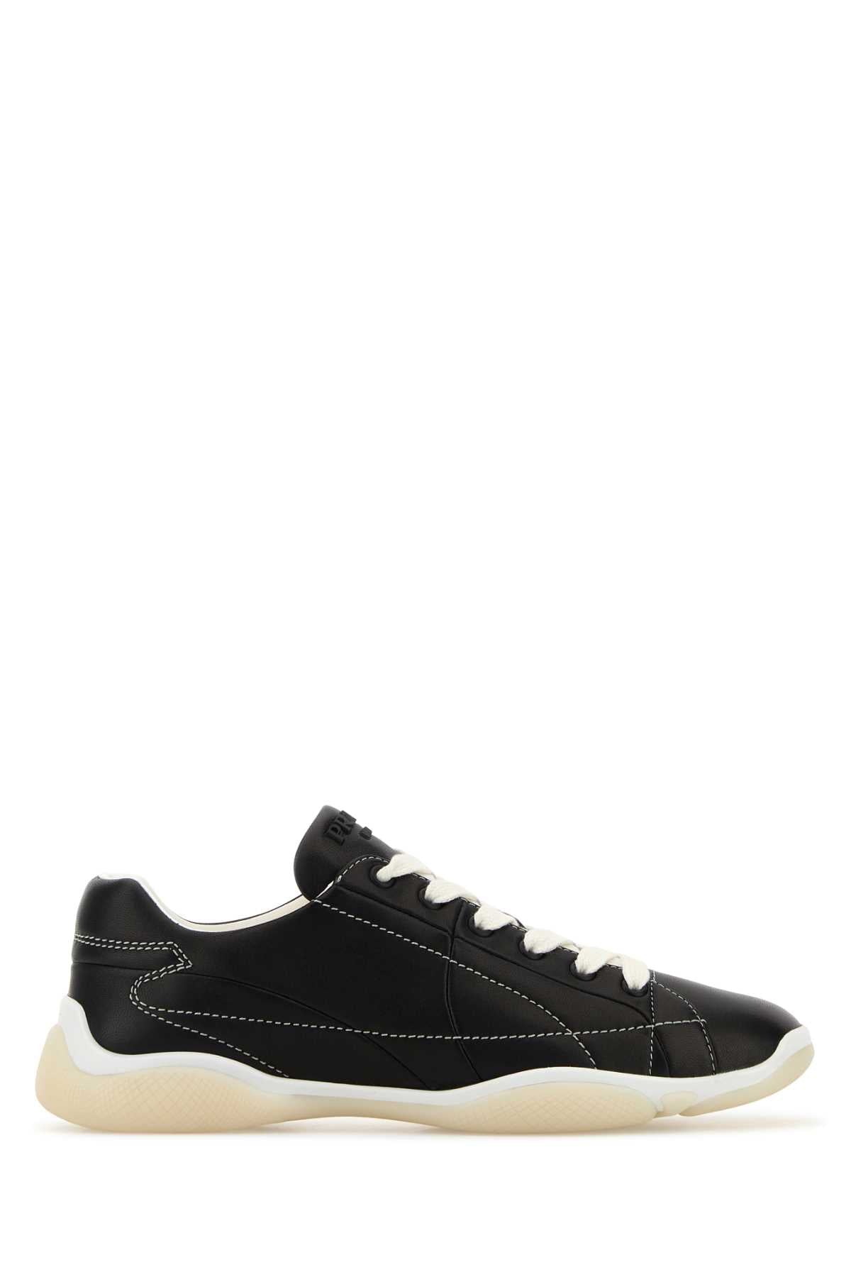 Prada Women Black Leather Sneakers PRADA