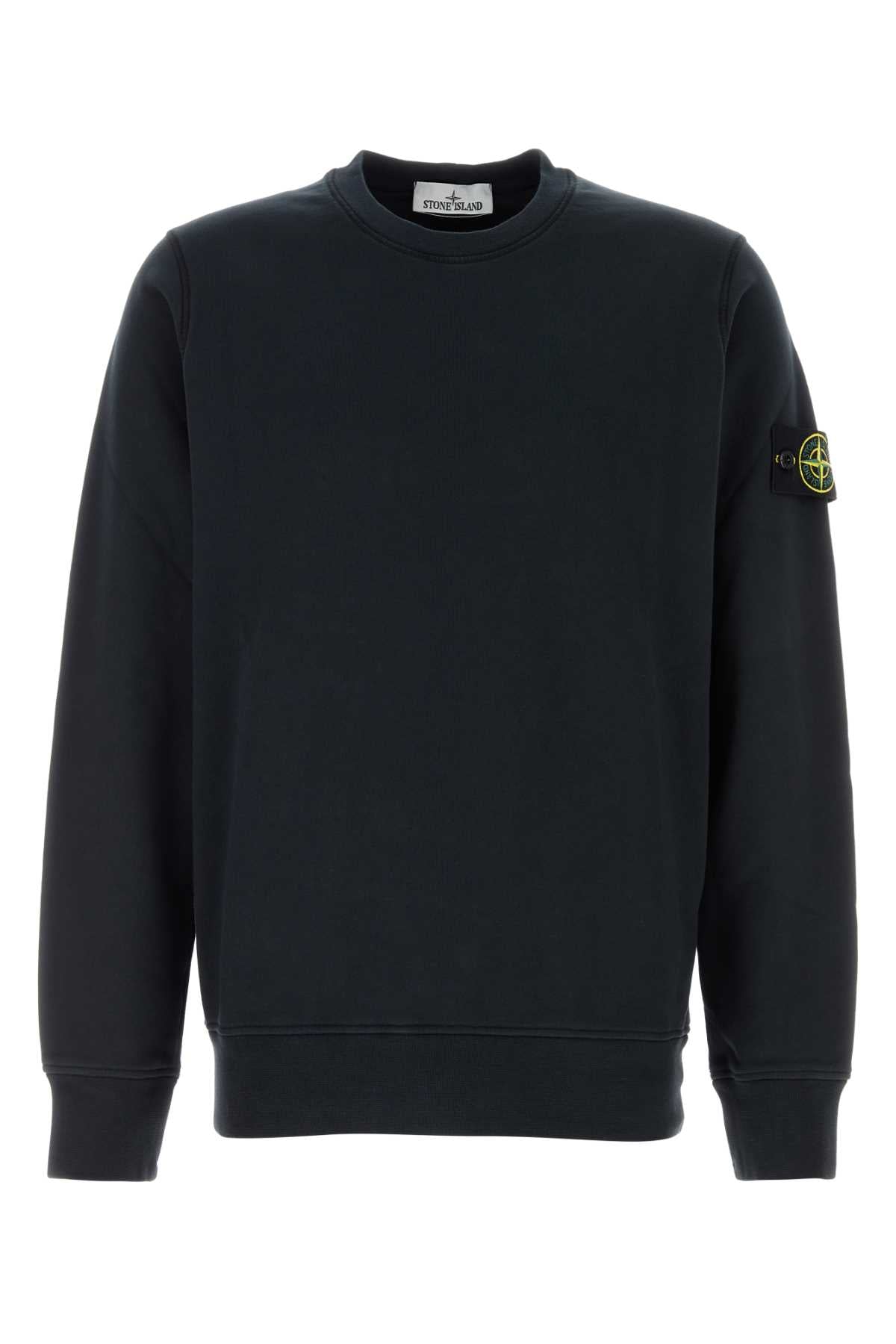 Stone Island Men Midnight Blue Cotton Sweatshirt STONE ISLAND