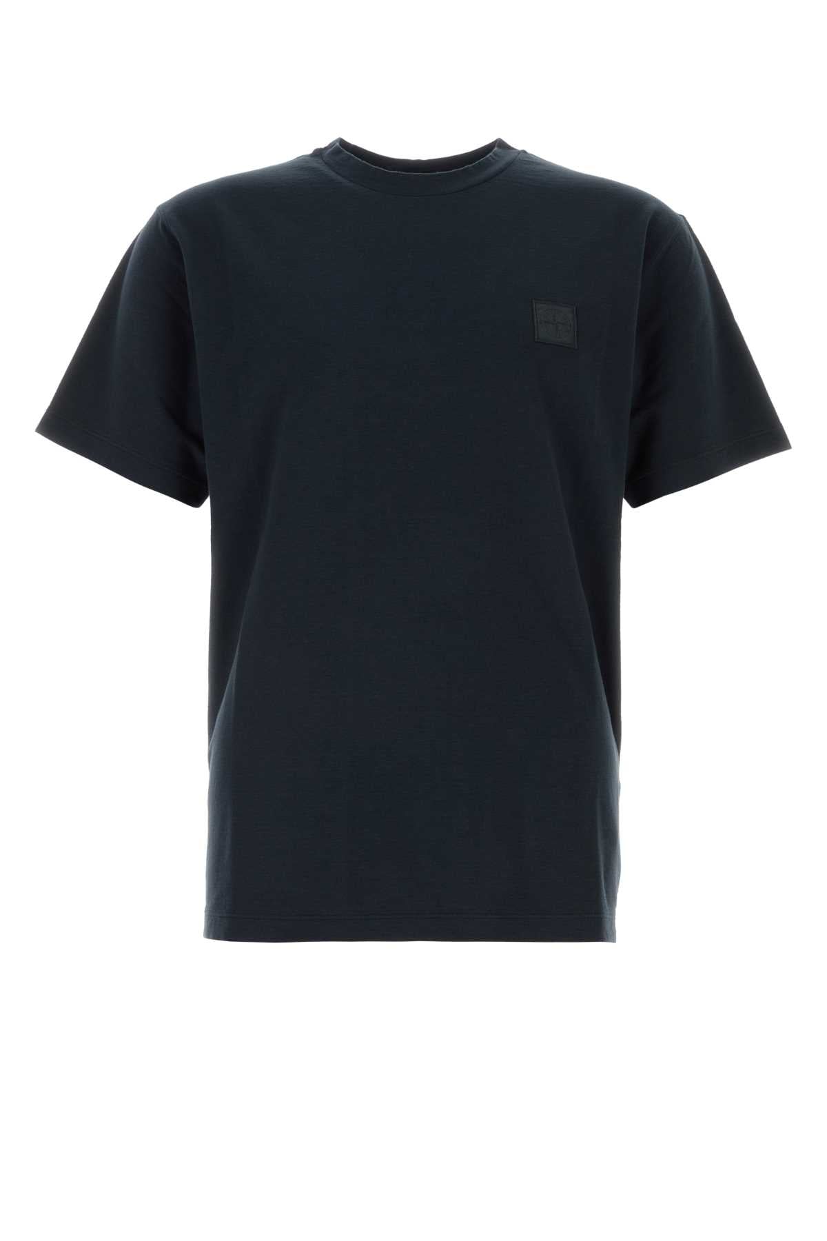 Stone Island Men Midnight Blue Cotton T-Shirt STONE ISLAND