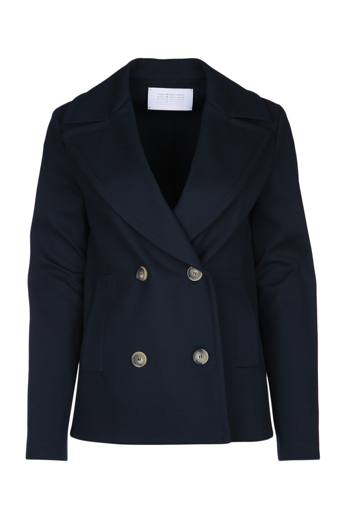Harris Wharf London Women Women Peacoat Diagonal Crafted With Loro Piana Fab HARRIS WHARF LONDON