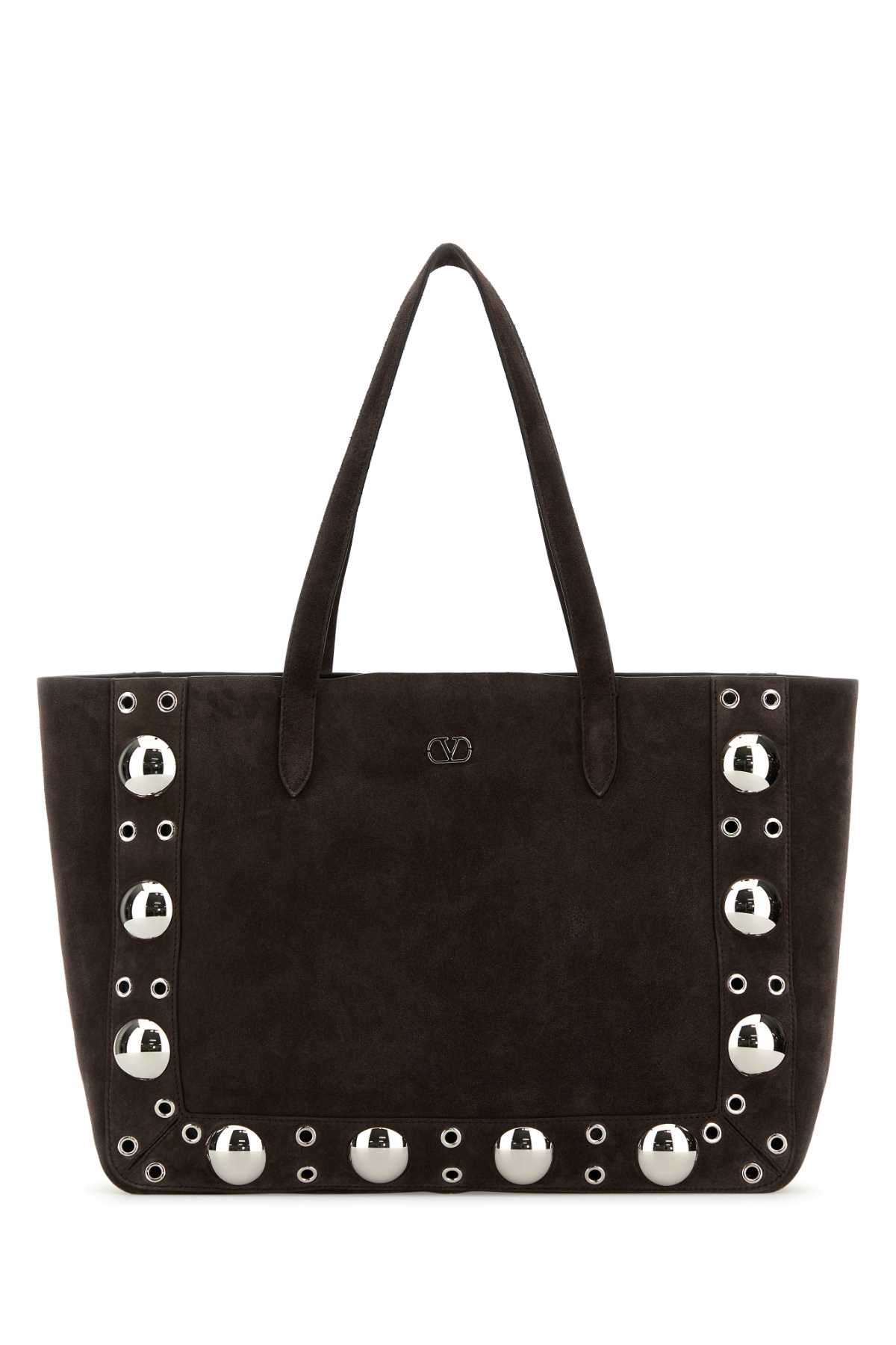Valentino Garavani Women Brown Suede Nellcã´Te Shopping Bag VALENTINO GARAVANI