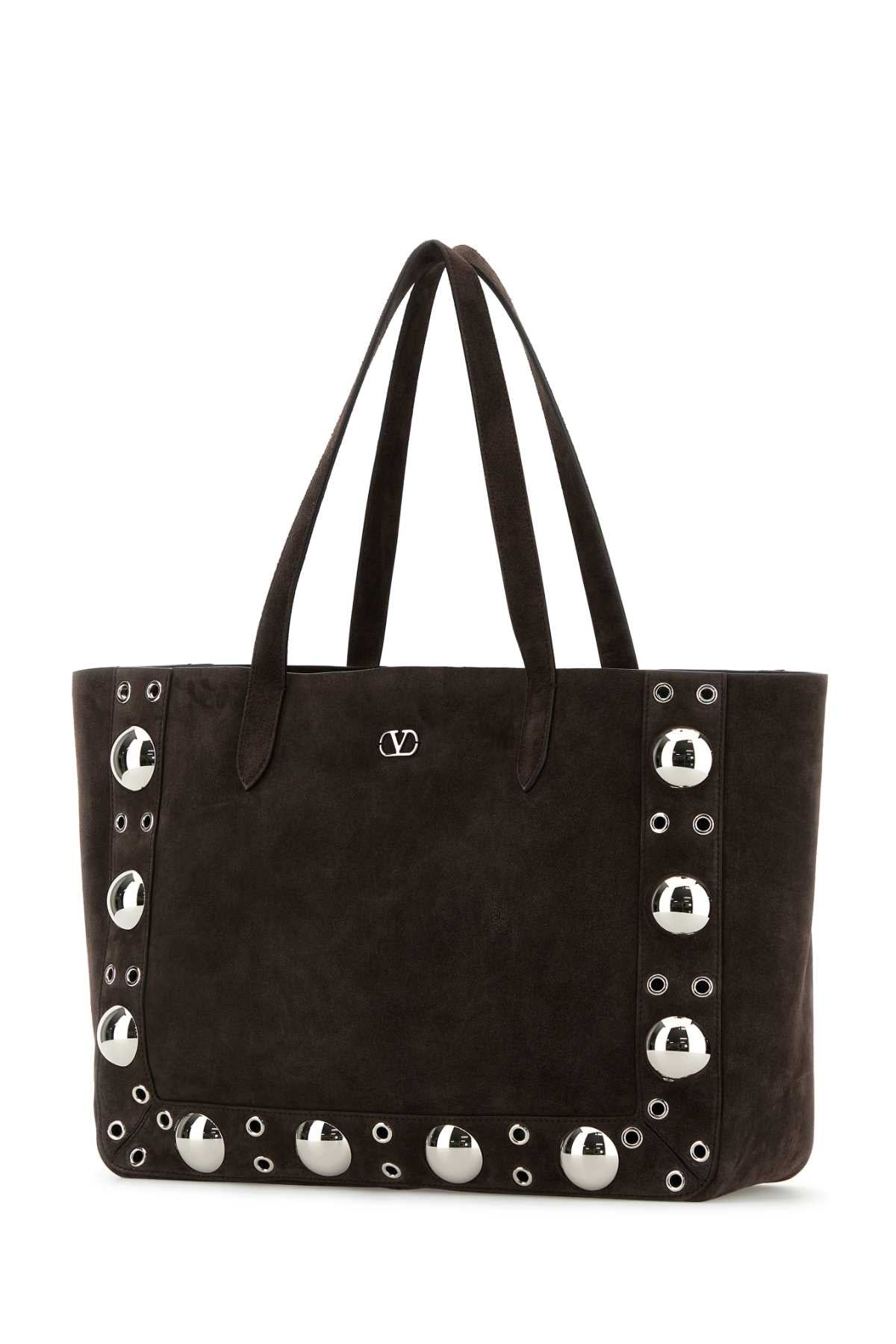 Valentino Garavani Women Brown Suede Nellcã´Te Shopping Bag VALENTINO GARAVANI