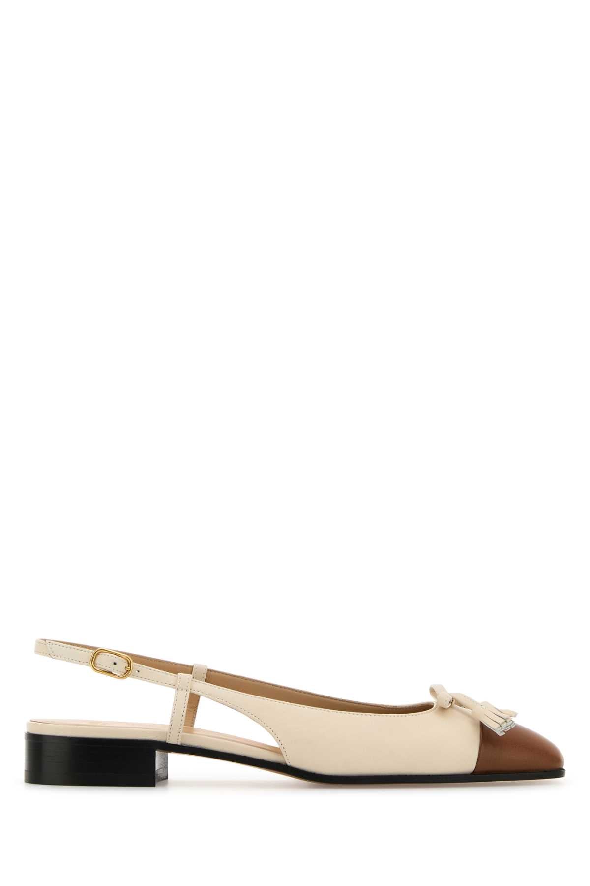 Valentino Garavani Women Two-Tone Leather Valet Du Roe Ballerinas VALENTINO GARAVANI