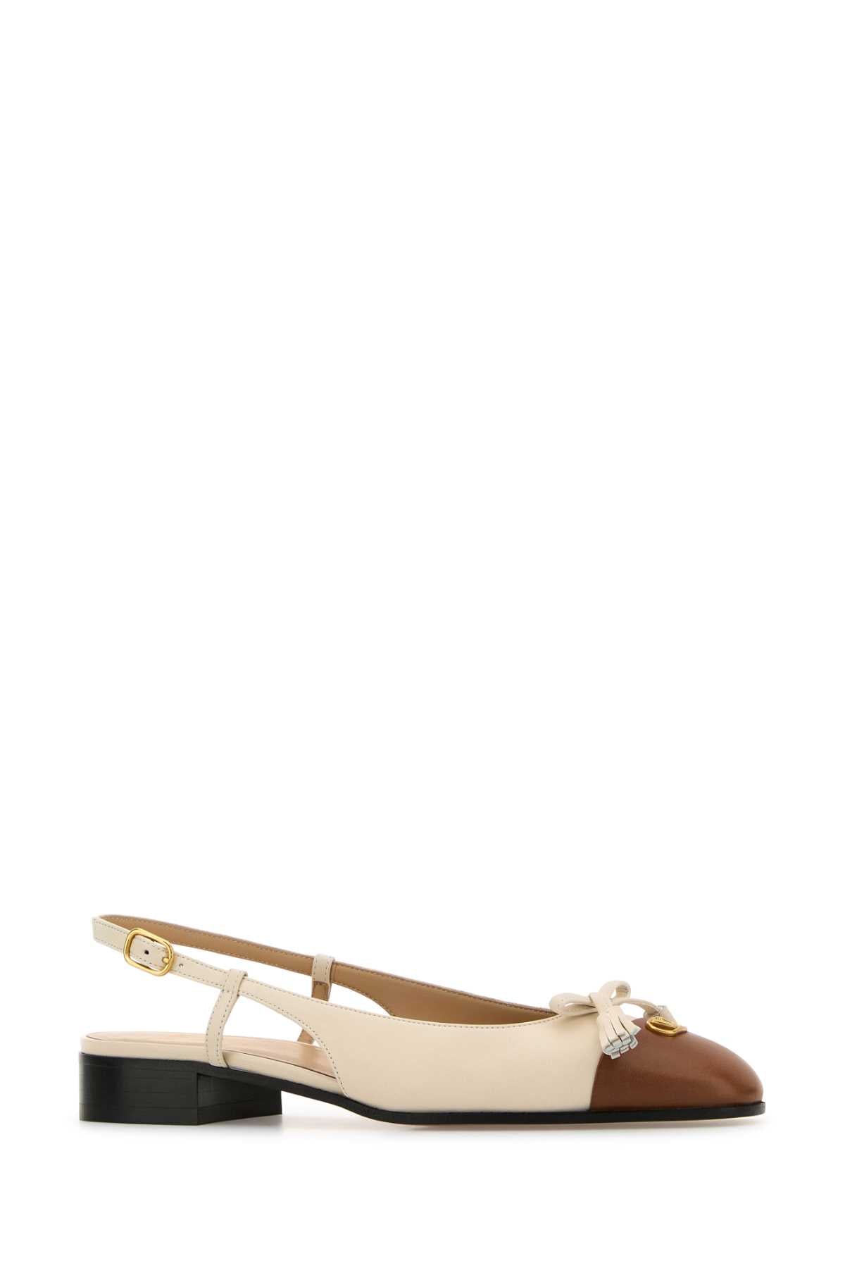 Valentino Garavani Women Two-Tone Leather Valet Du Roe Ballerinas VALENTINO GARAVANI