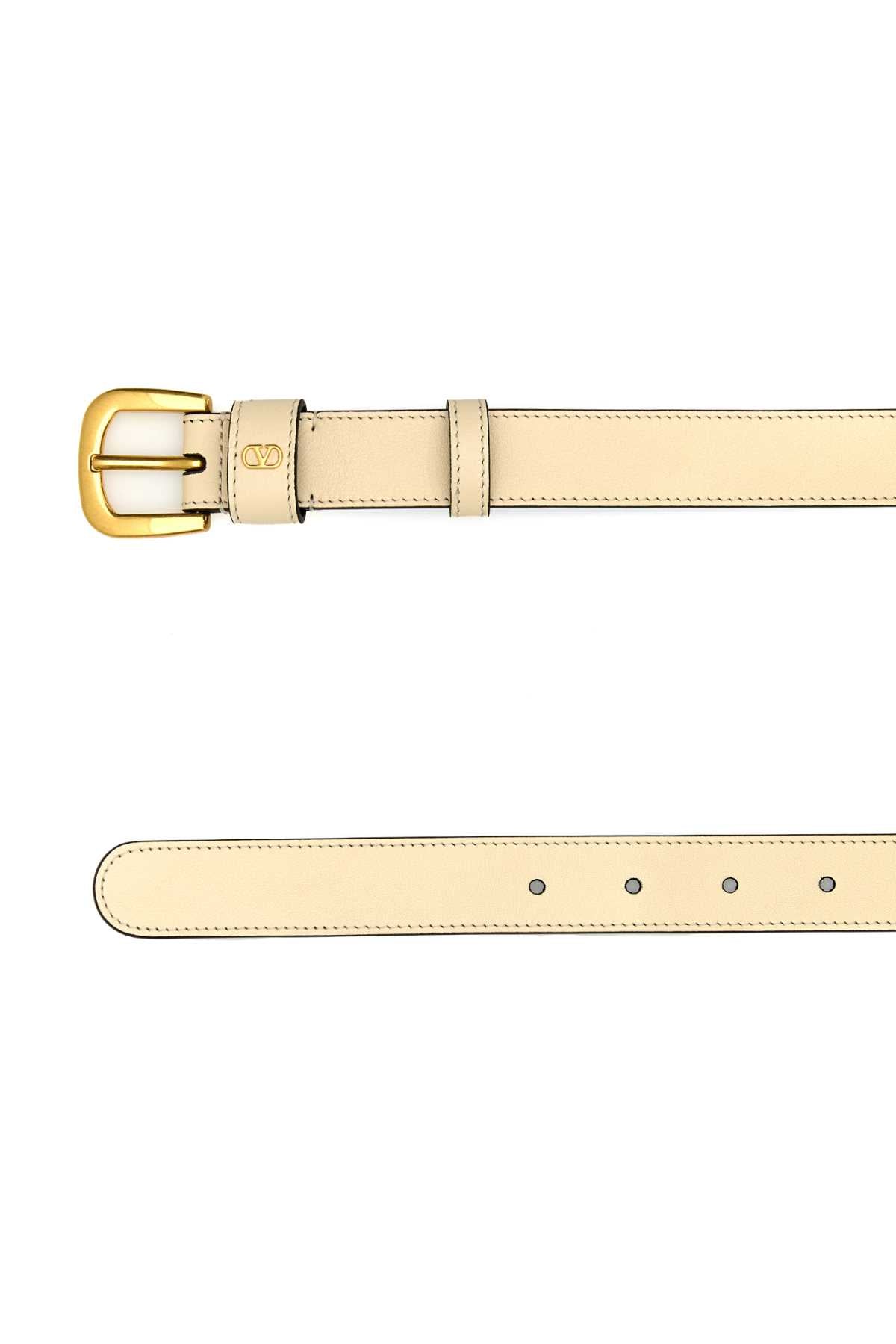Valentino Garavani Women Ivory Leather Belt VALENTINO GARAVANI