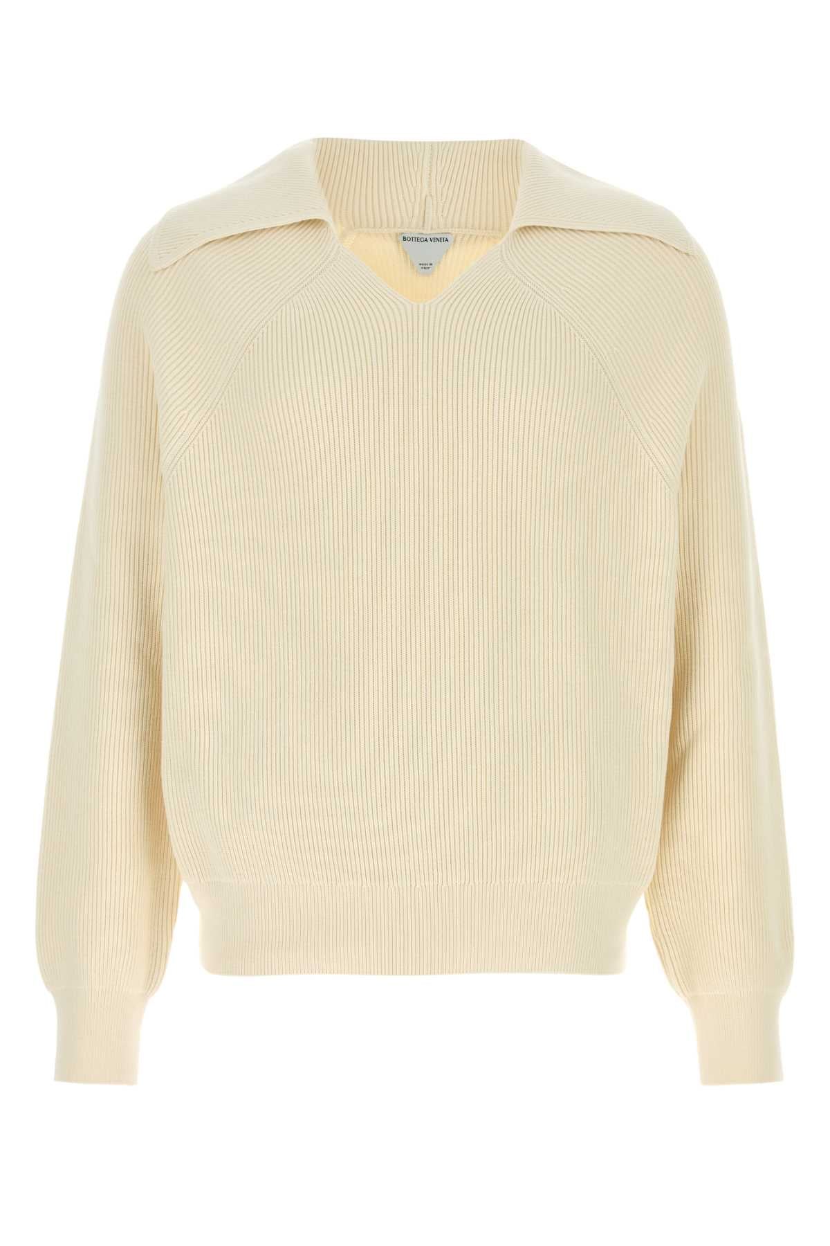 Bottega Veneta Men Cream Cotton Blend Sweater BOTTEGA VENETA