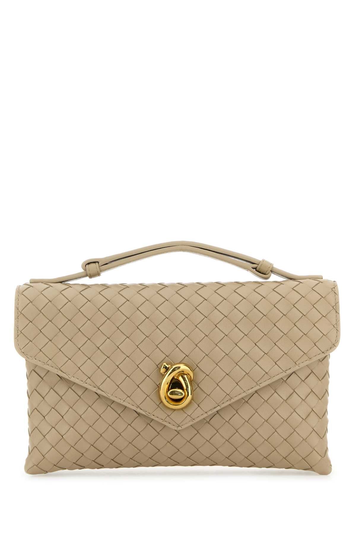 Bottega Veneta Women Beige Leather Knot Lock Handbag BOTTEGA VENETA