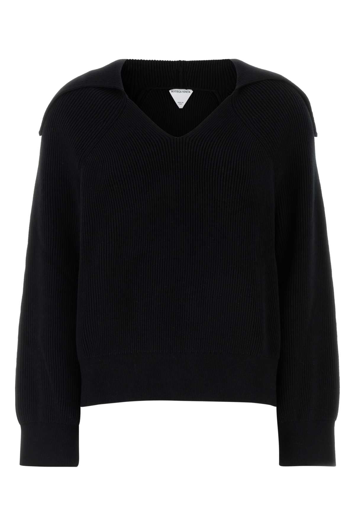 Bottega Veneta Women Black Stretch Cotton Blend Polo Shirt BOTTEGA VENETA