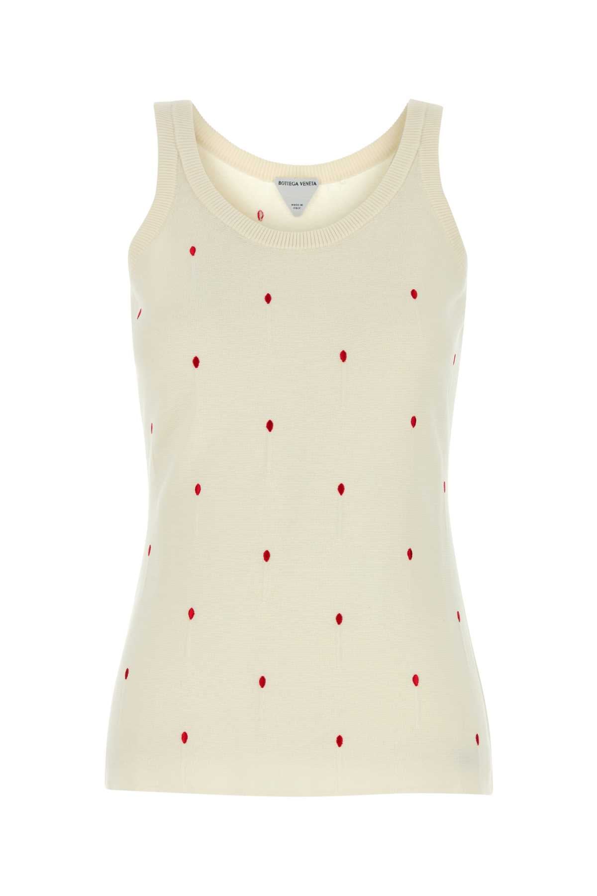 Bottega Veneta Women Ivory Cotton Blend Tank Top BOTTEGA VENETA