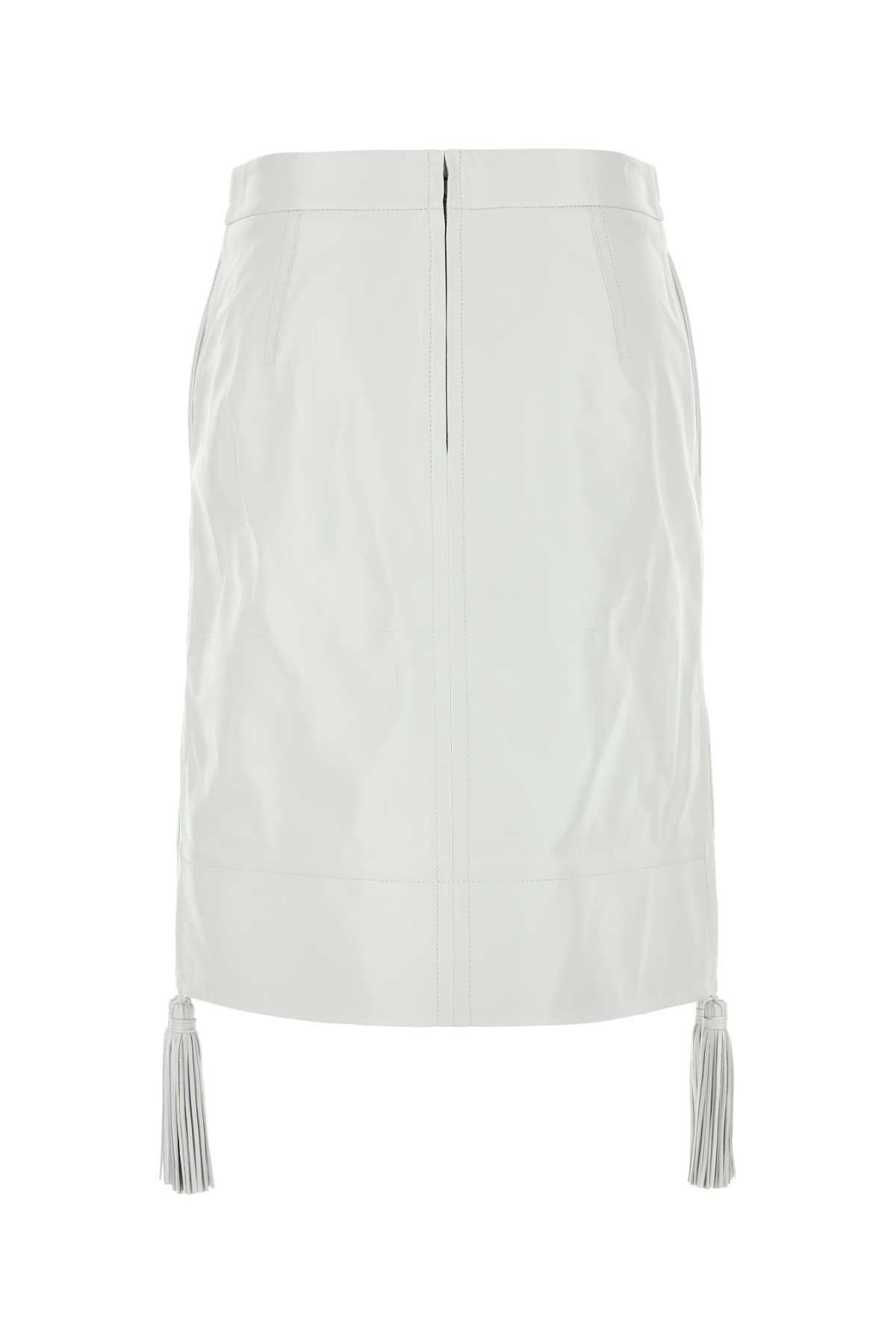 Bottega Veneta Women White Leather Skirt BOTTEGA VENETA