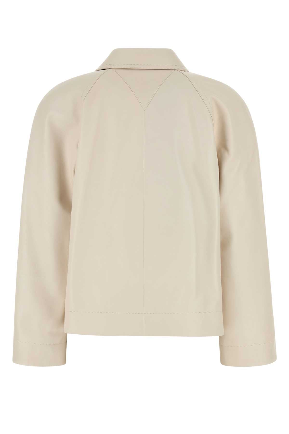 Bottega Veneta Women Ivory Leather Jacket BOTTEGA VENETA