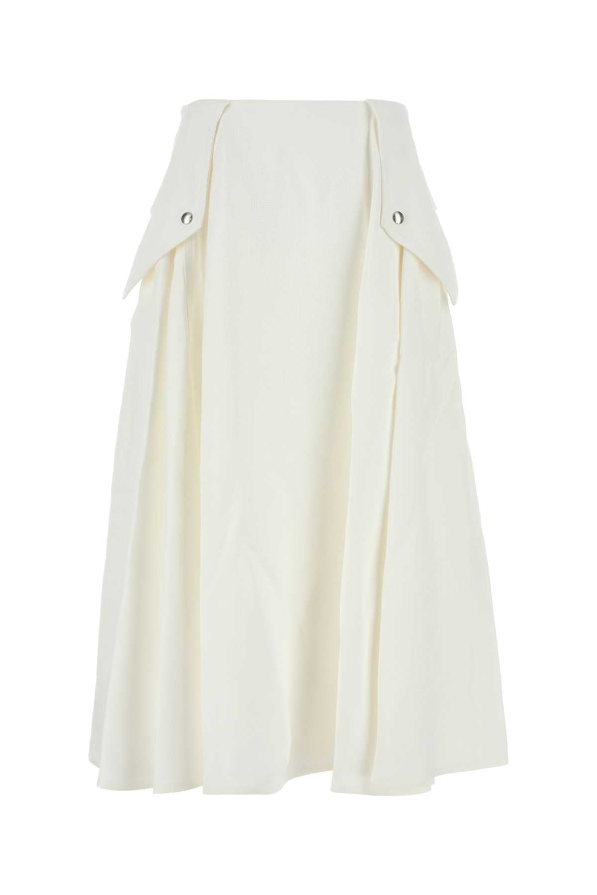 Bottega Veneta Women White Viscose Blend Skirt BOTTEGA VENETA