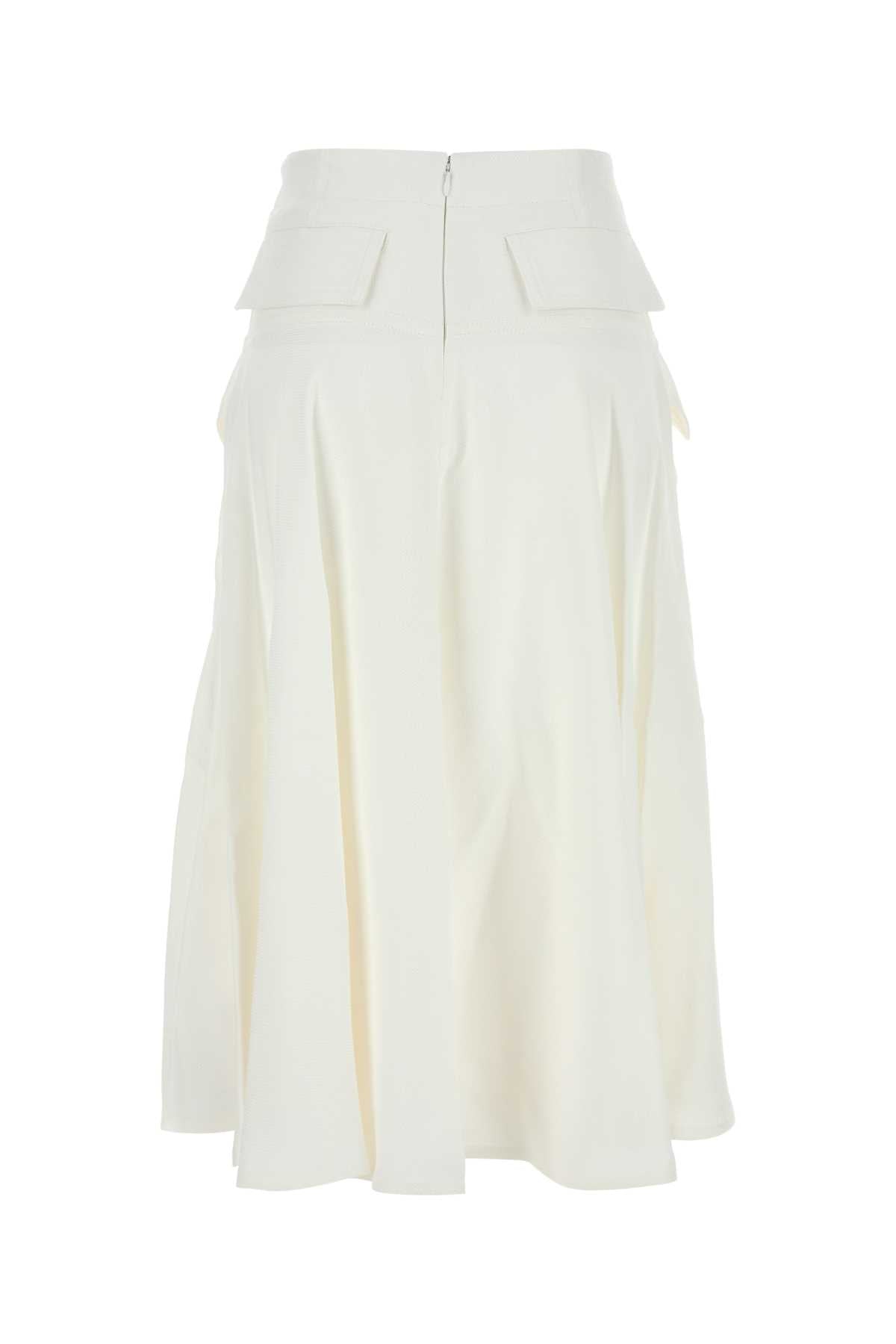 Bottega Veneta Women White Viscose Blend Skirt BOTTEGA VENETA