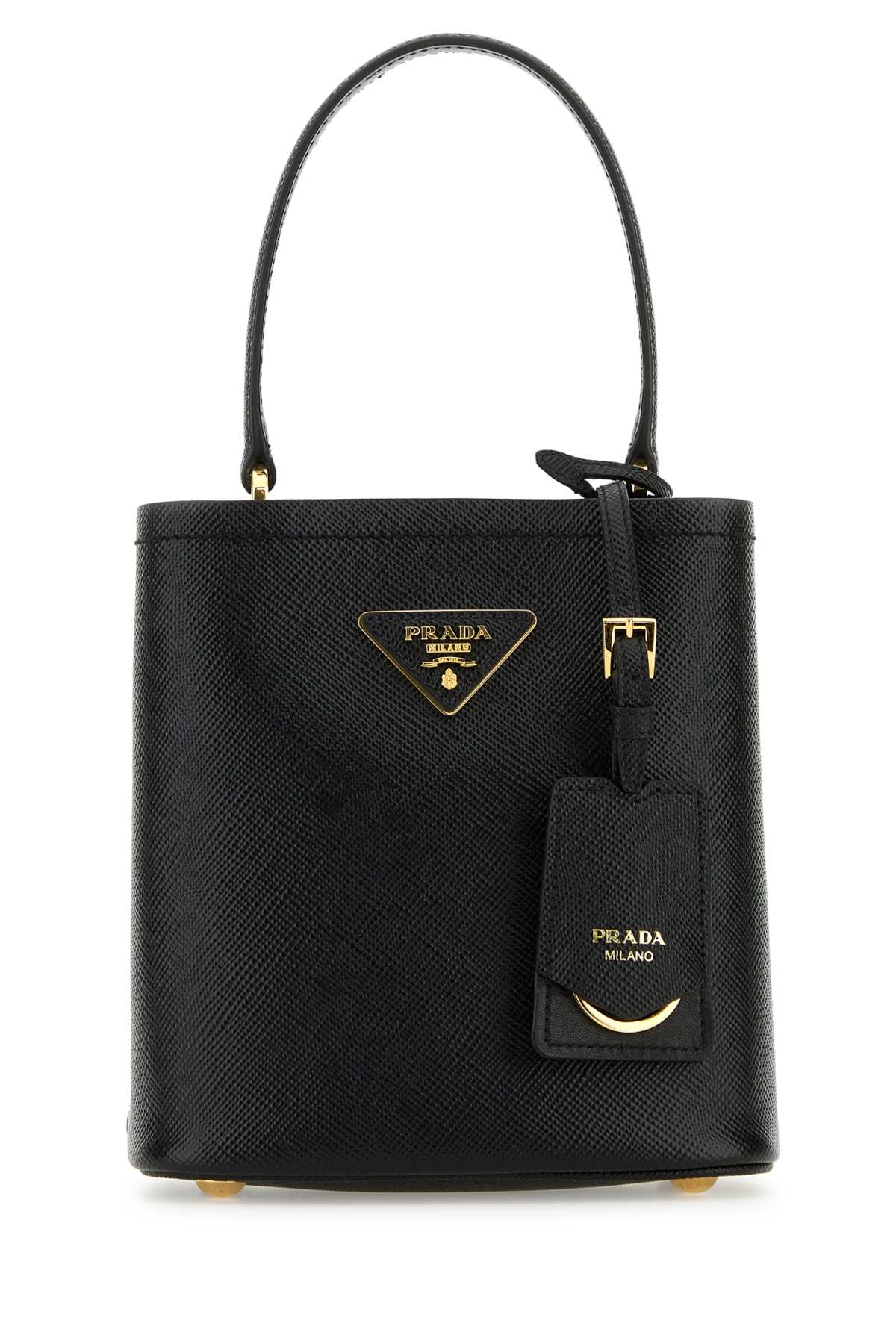 Prada Women Black Leather Small Panier Handbag PRADA