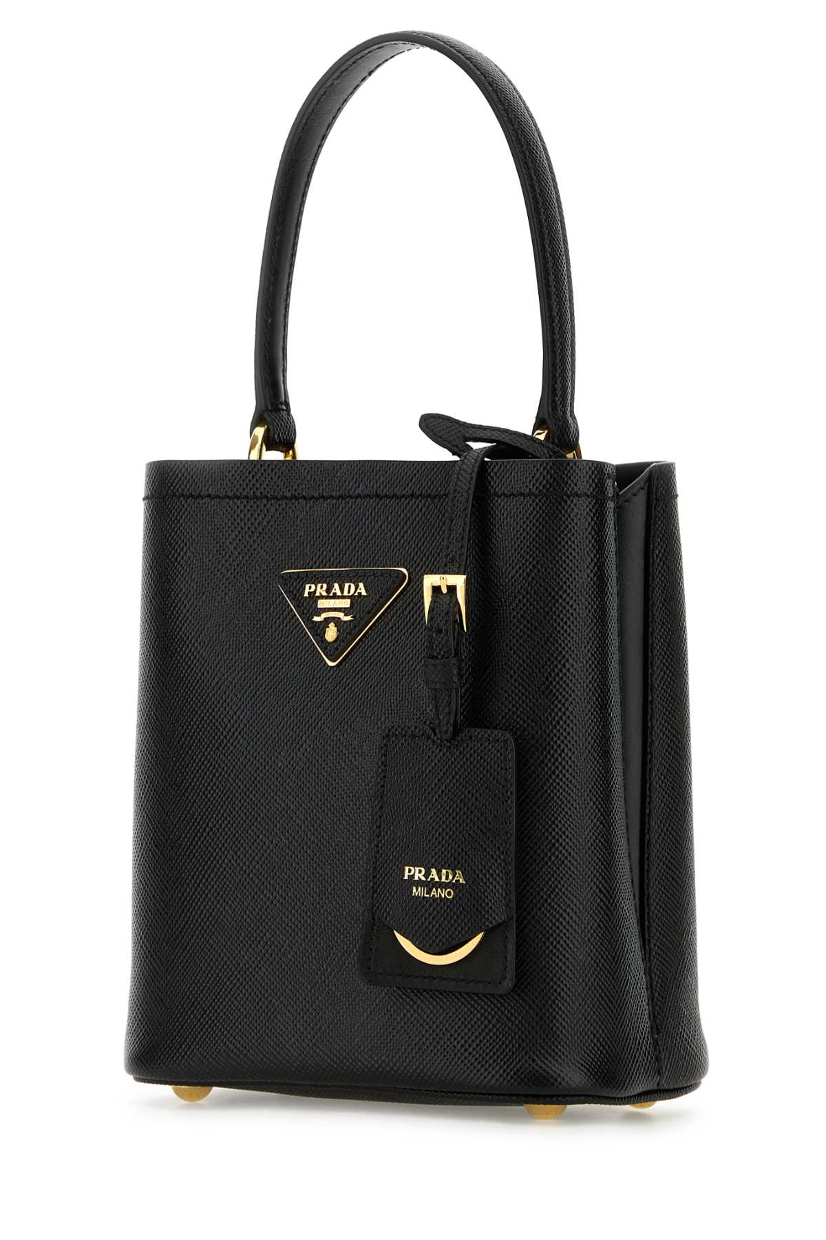 Prada Women Black Leather Small Panier Handbag PRADA