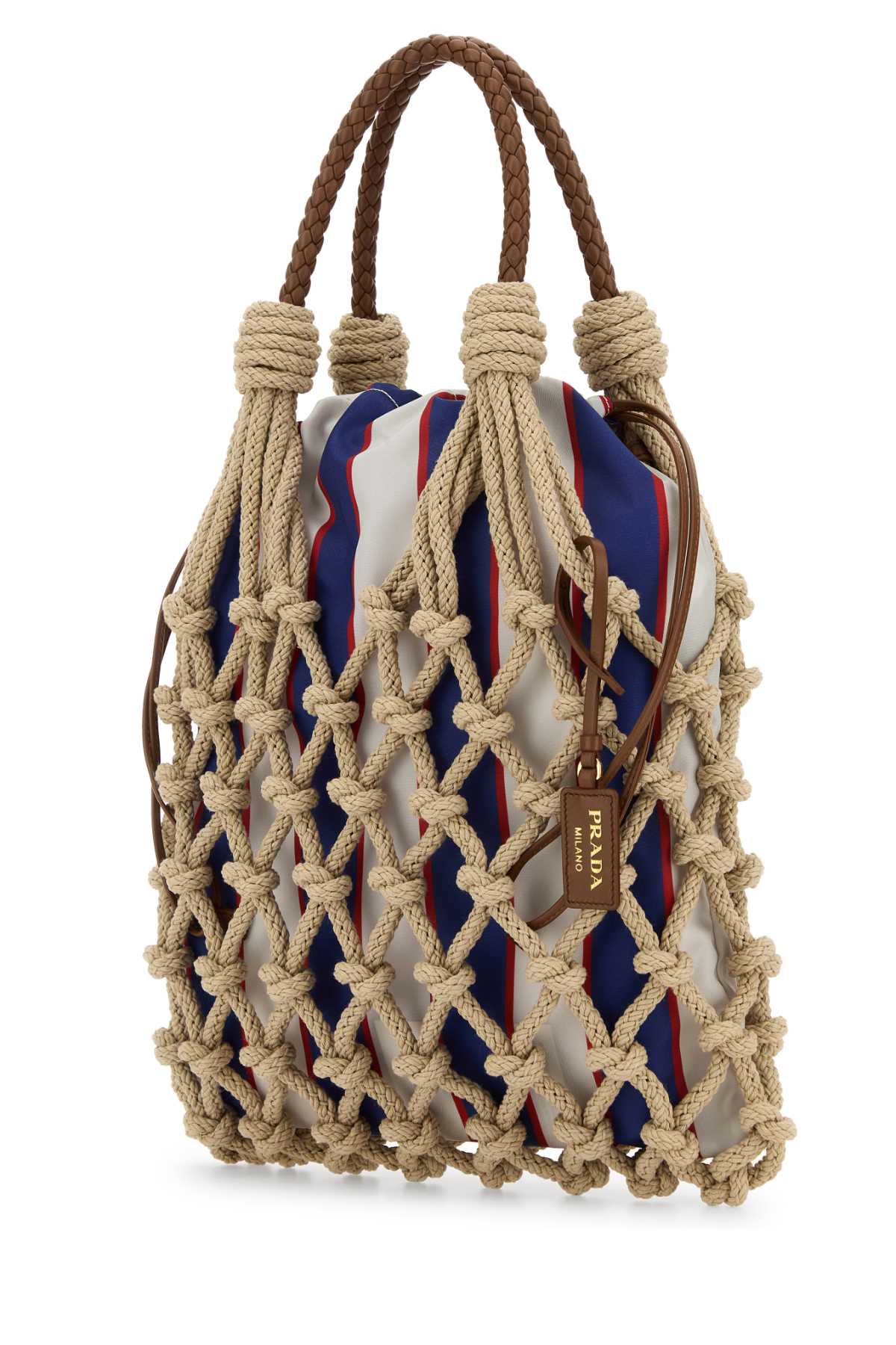 Prada Women Beige Mesh Handbag PRADA