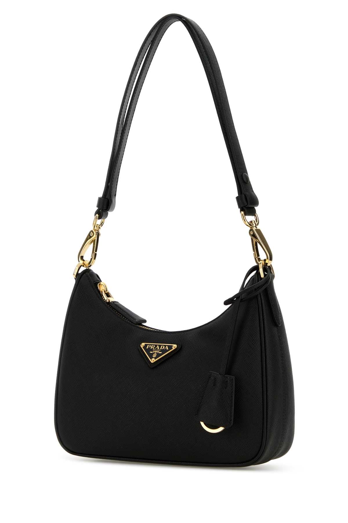 Prada Women Black Leather Mini Prada Re-Edition Shoulder Bag PRADA