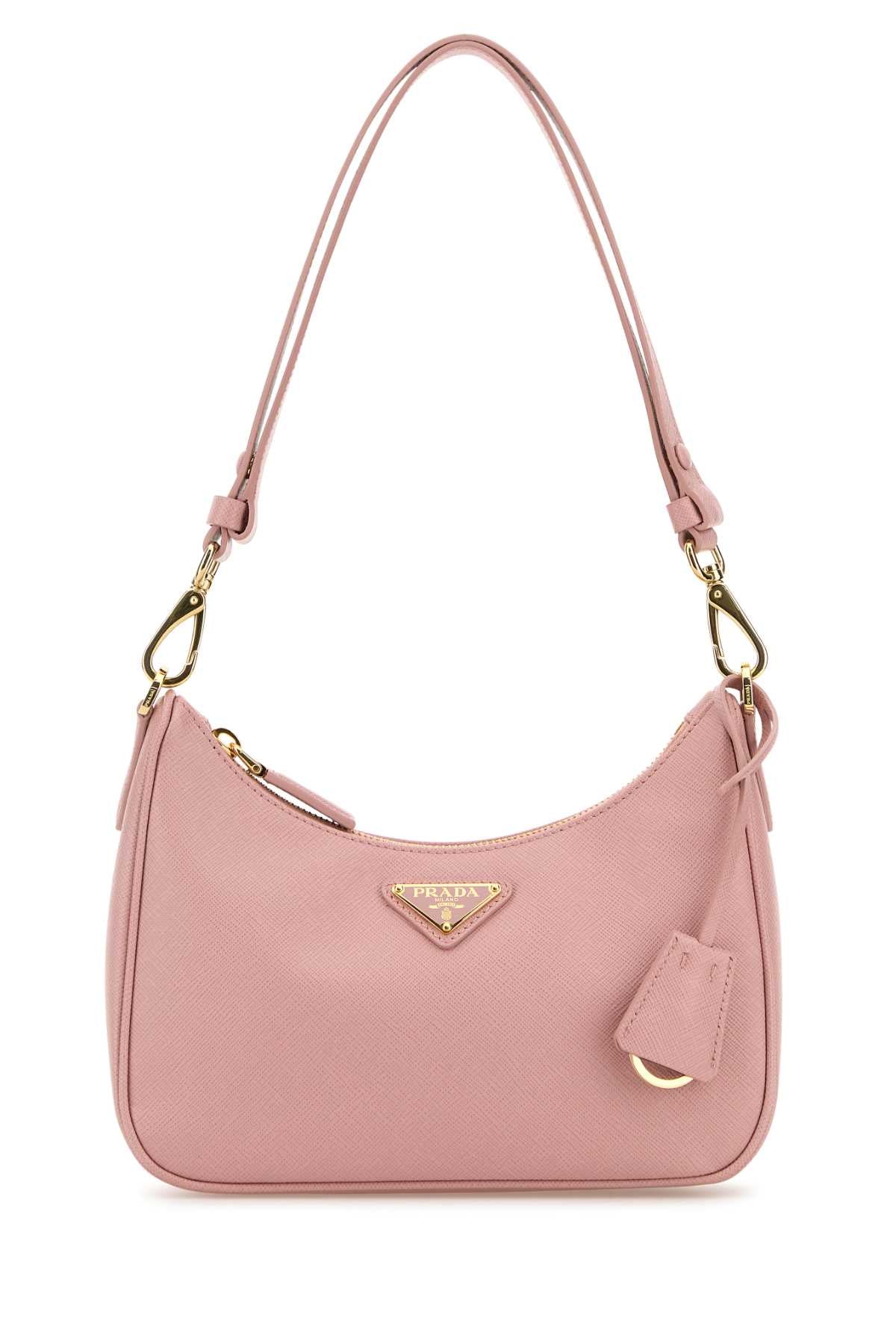 Prada Women Pink Leather Mini Prada Re-Edition Shoulder Bag PRADA