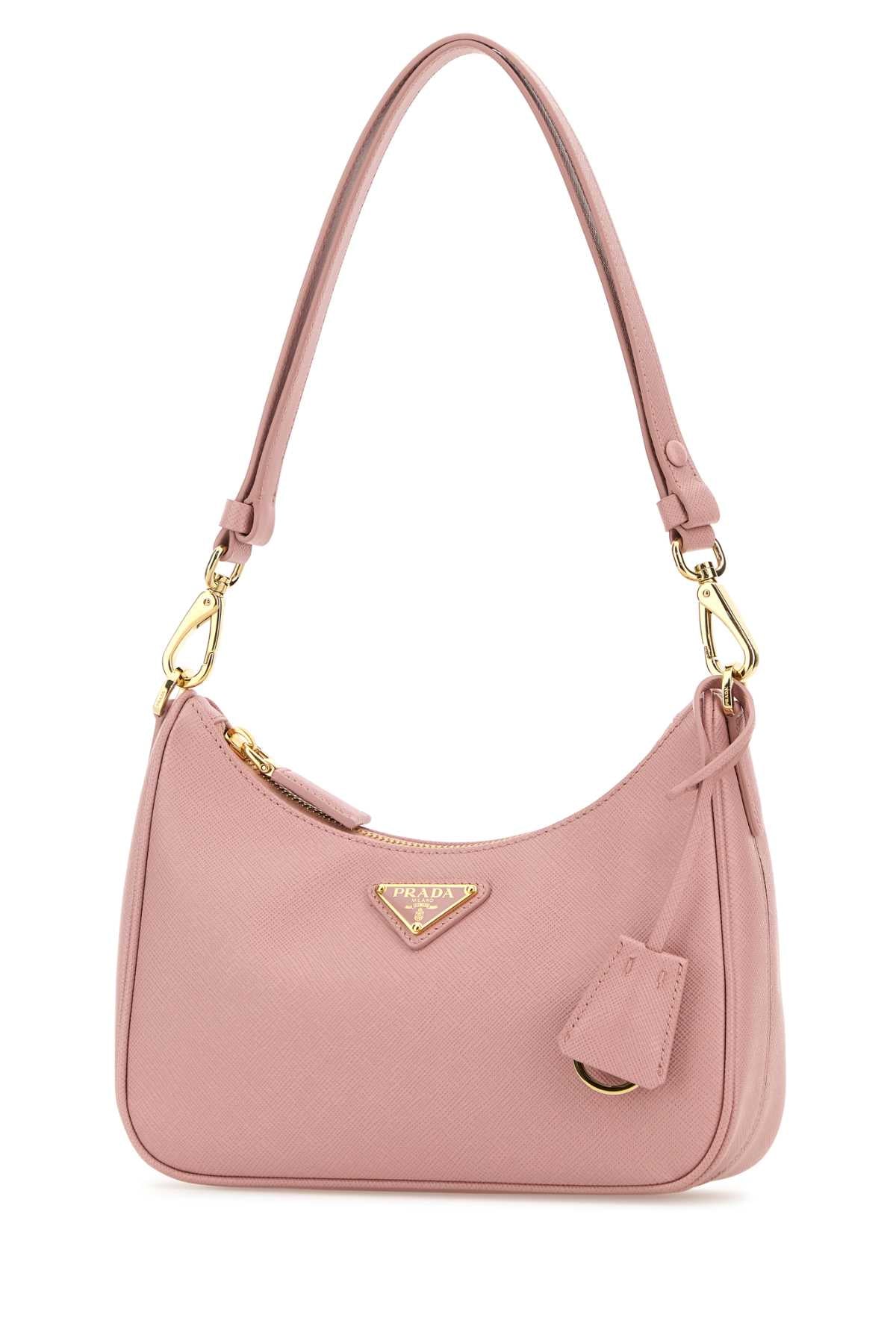 Prada Women Pink Leather Mini Prada Re-Edition Shoulder Bag PRADA