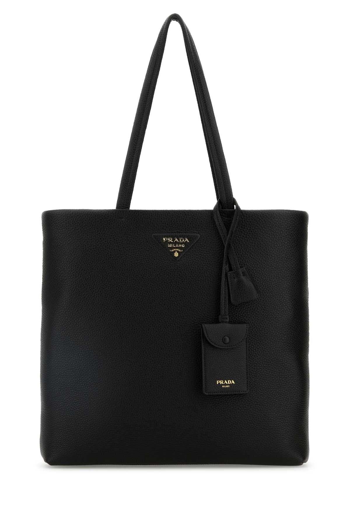 Prada Women Black Leather Shopping Bag PRADA