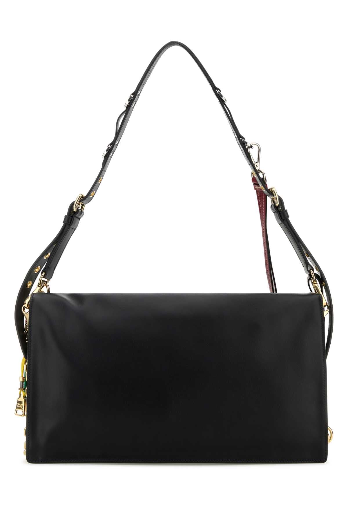 Prada Women Black Leather Large Prada Soft Sound Shoulder Bag PRADA