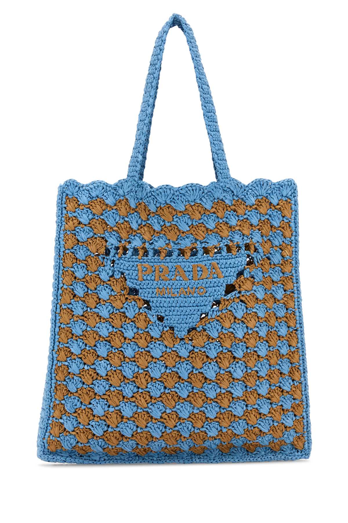 Prada Women Two-Tone Raffia Shopping Bag PRADA