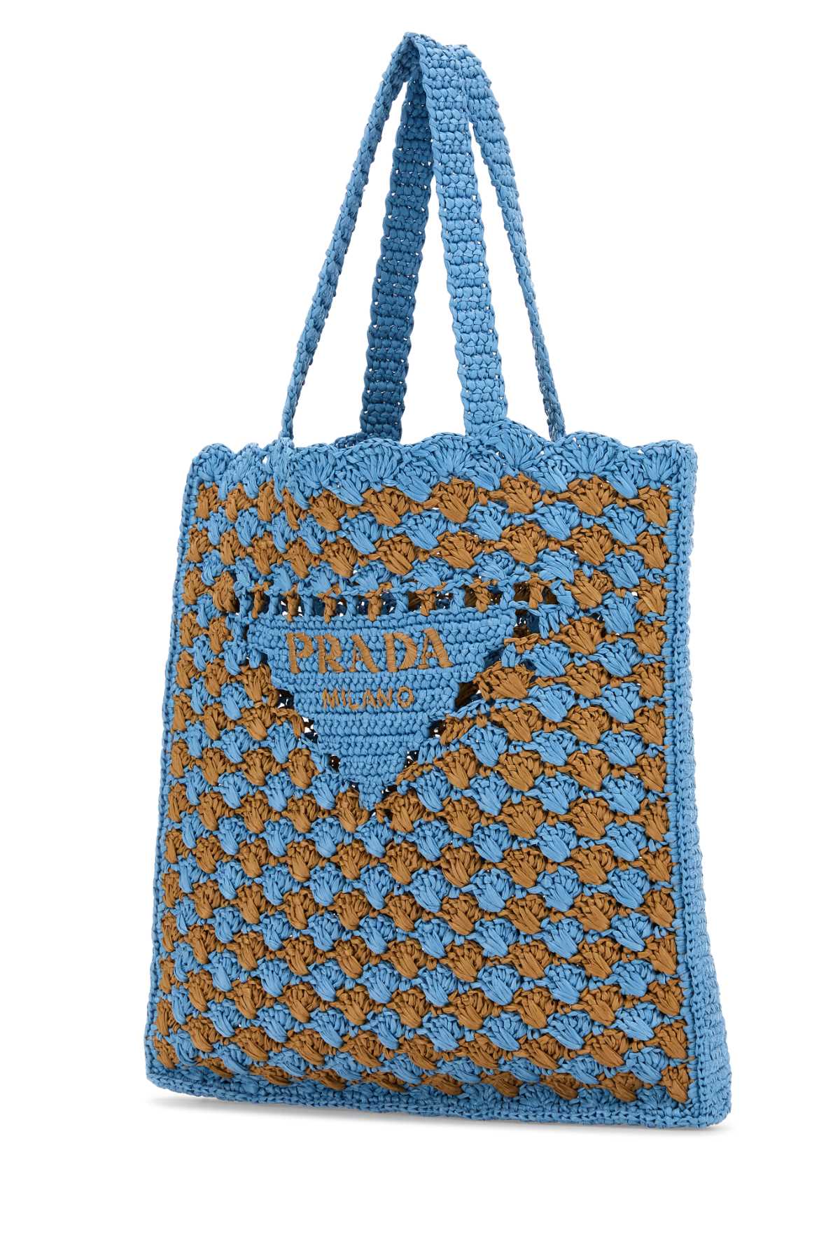Prada Women Two-Tone Raffia Shopping Bag PRADA