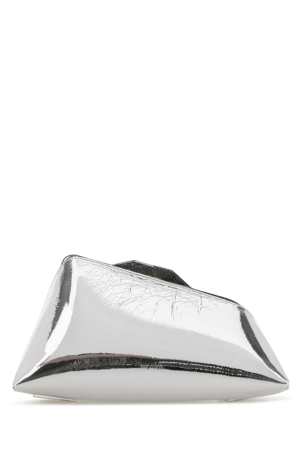 The Attico Women Silver Leather 8.30 Pm Clutch THE ATTICO