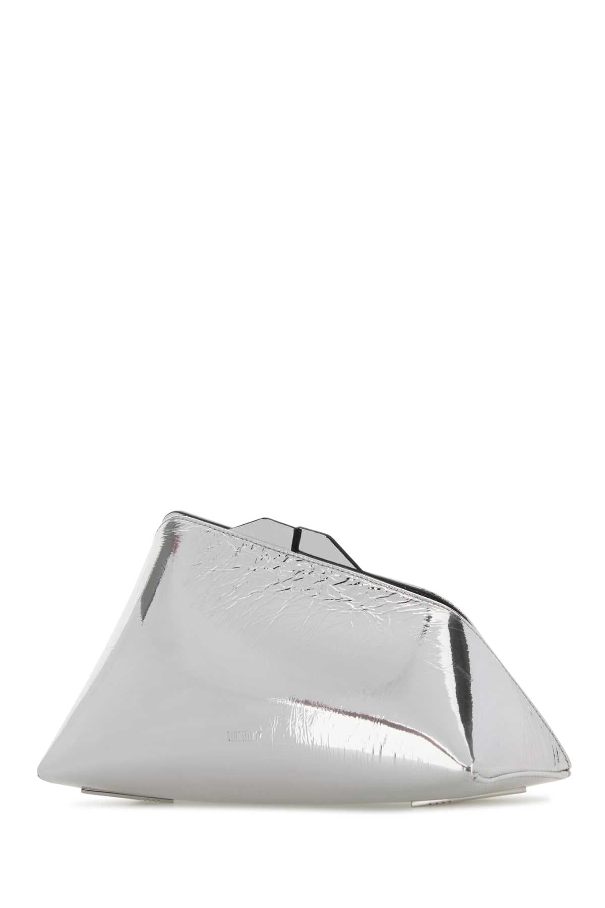 The Attico Women Silver Leather 8.30 Pm Clutch THE ATTICO
