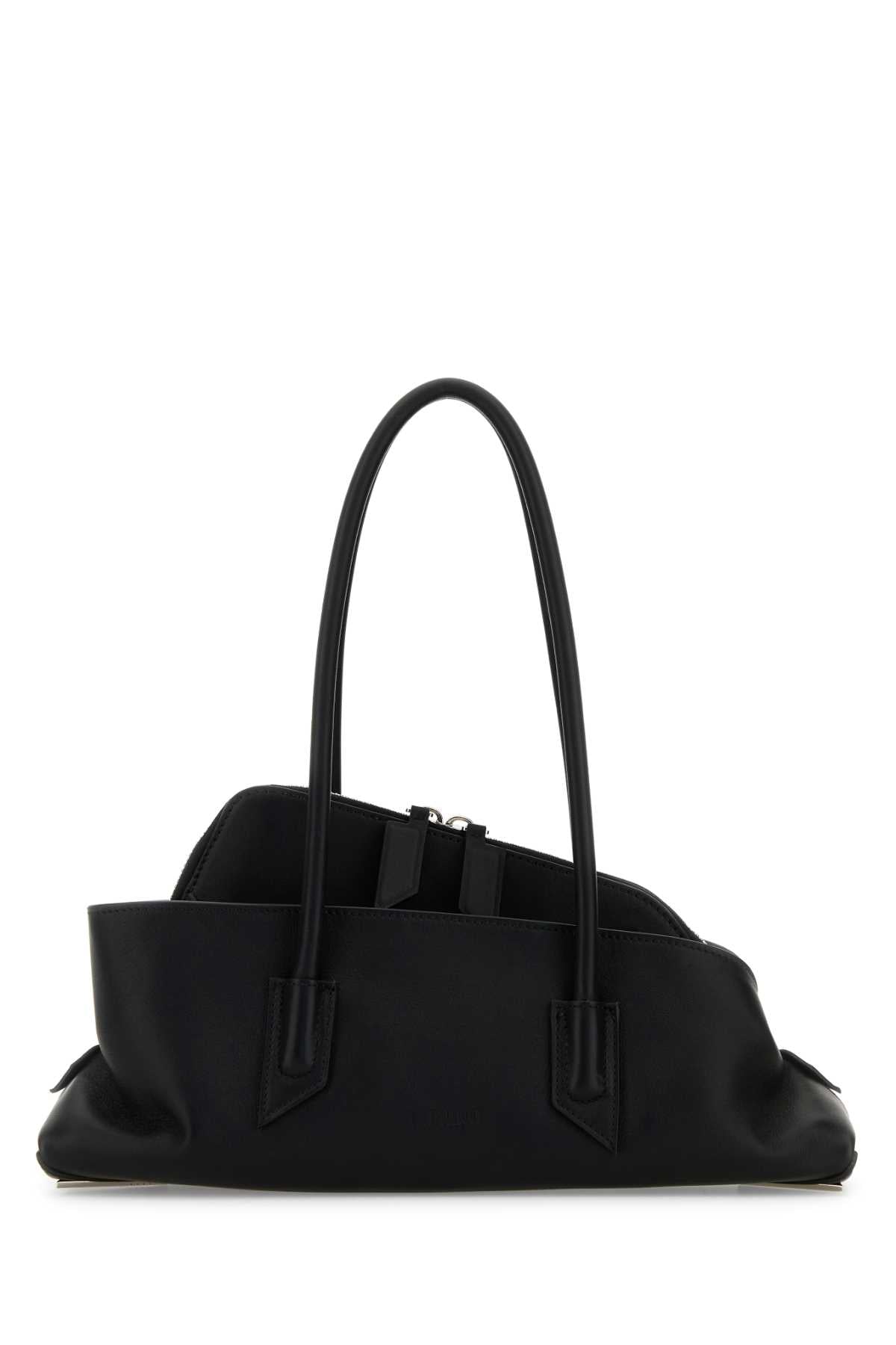 The Attico Women Black Leather Small La Passeggiata Shoulder Bag THE ATTICO