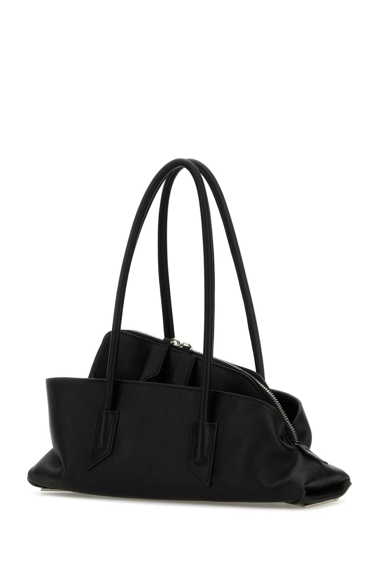 The Attico Women Black Leather Small La Passeggiata Shoulder Bag THE ATTICO