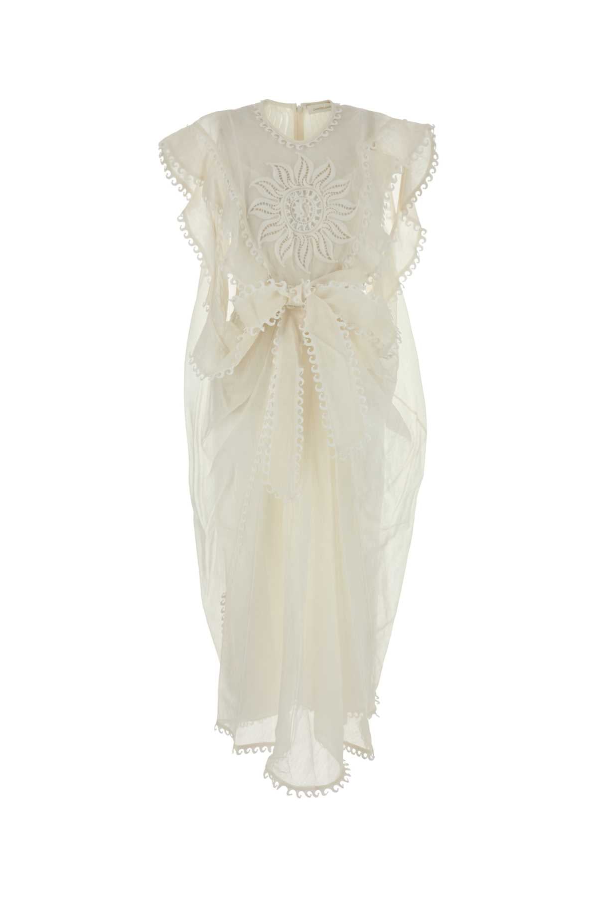 Zimmermann Women White Linen Blend Balance Dress ZIMMERMANN