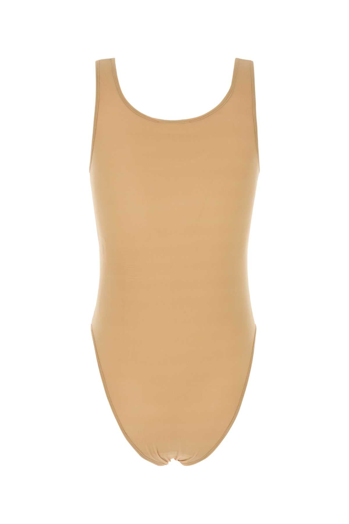 Magda Butrym Women Beige Stretch Cupro Bodysuit MAGDA BUTRYM