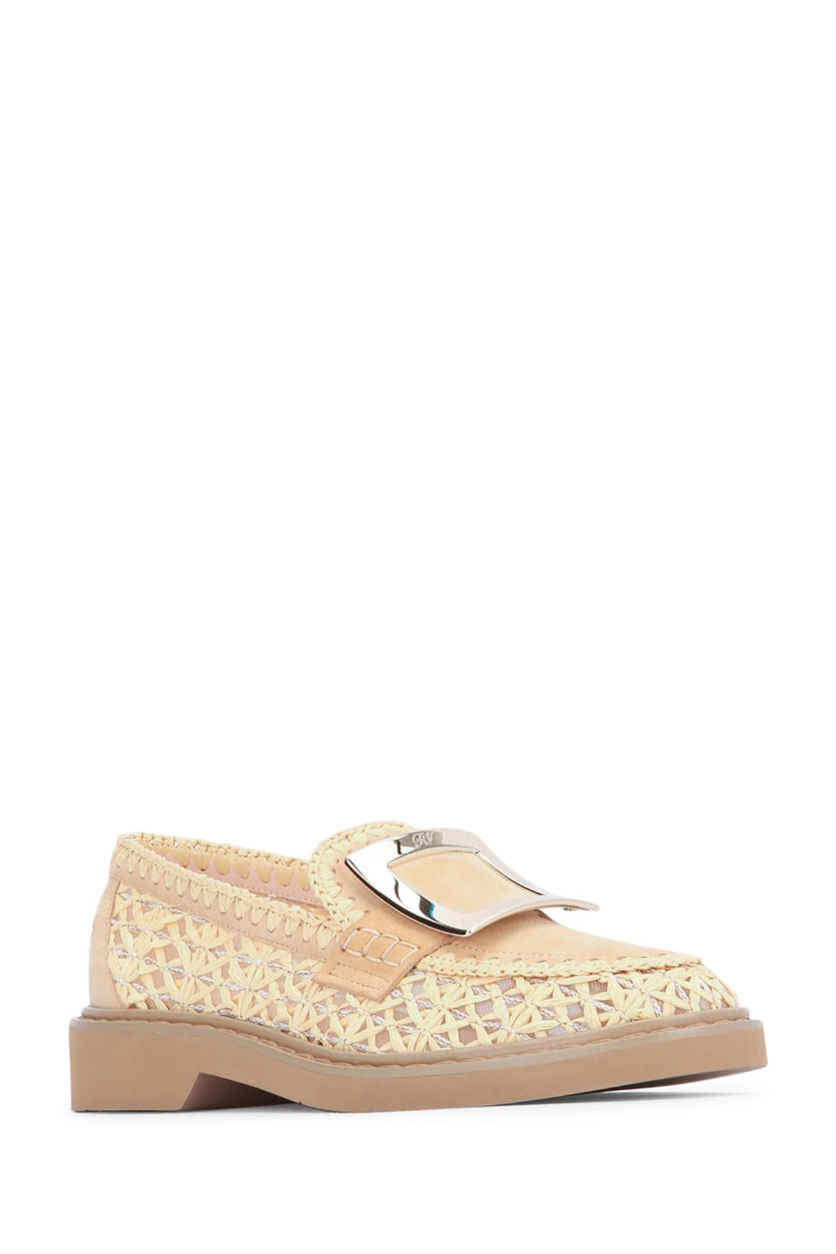 Roger Vivier Women Viv Rangers Raffia Braided Loafe 25 ROGER VIVIER