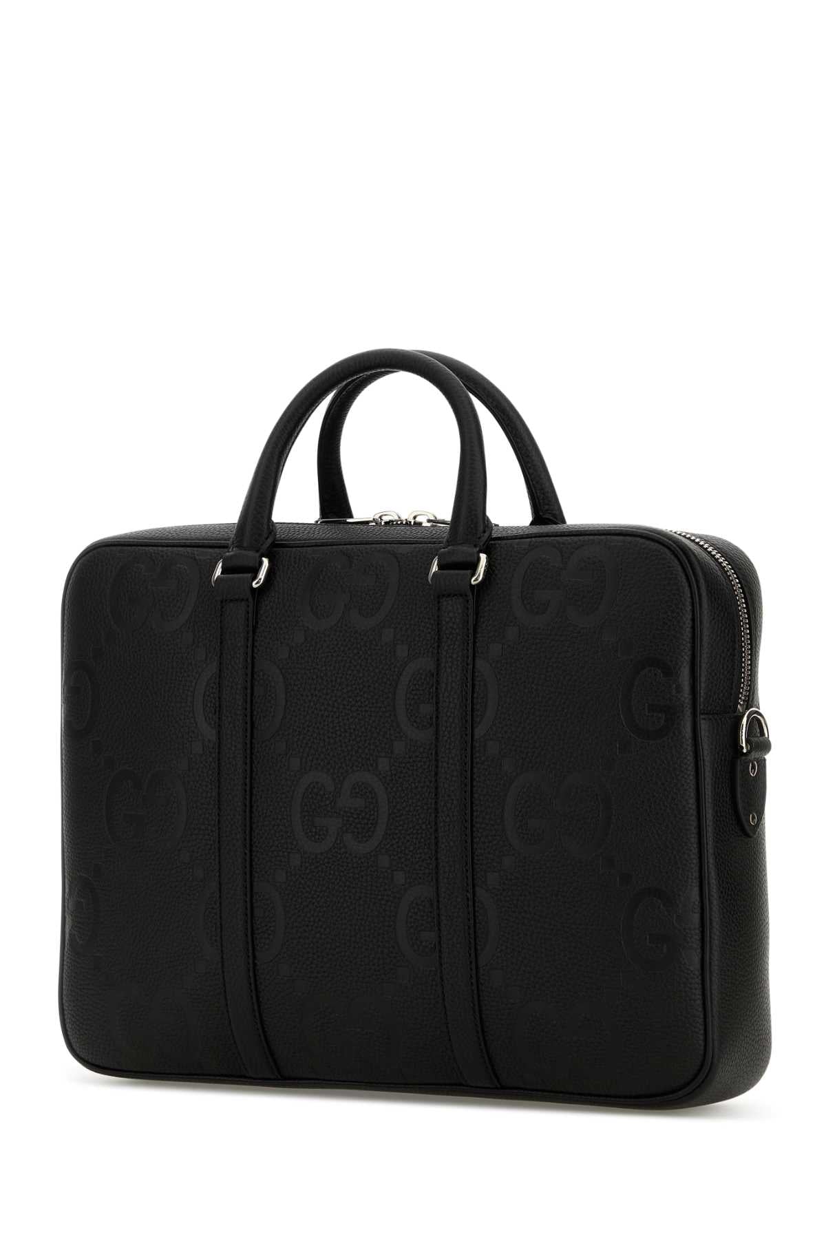 Gucci Men Black Leather Briefcase GUCCI