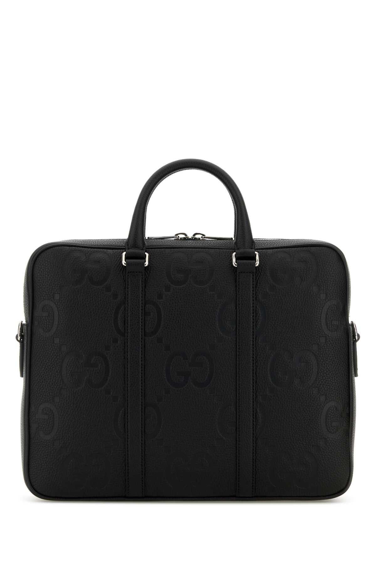 Gucci Men Black Leather Briefcase GUCCI