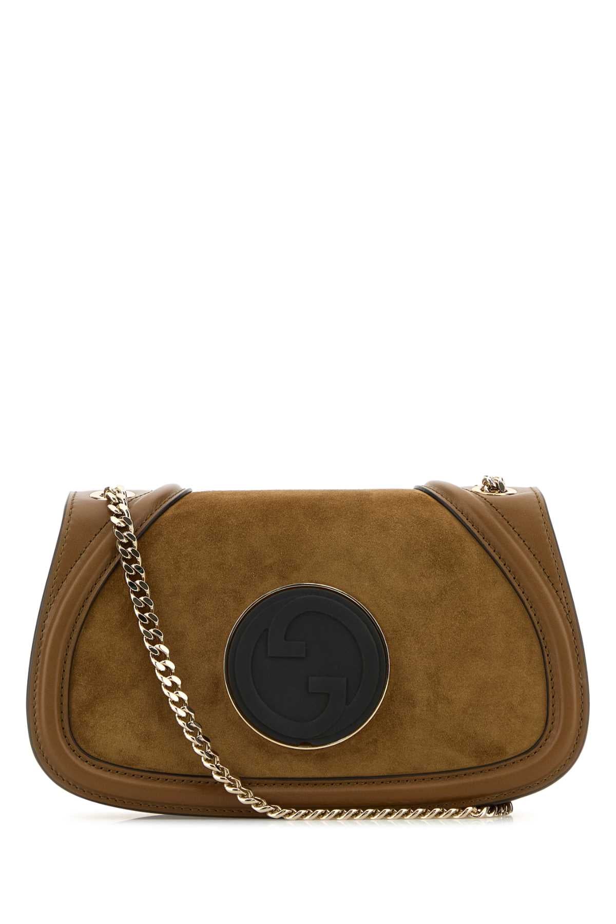 Gucci Women Caramel Suede And Leather Gucci Blondie Shoulder Bag GUCCI