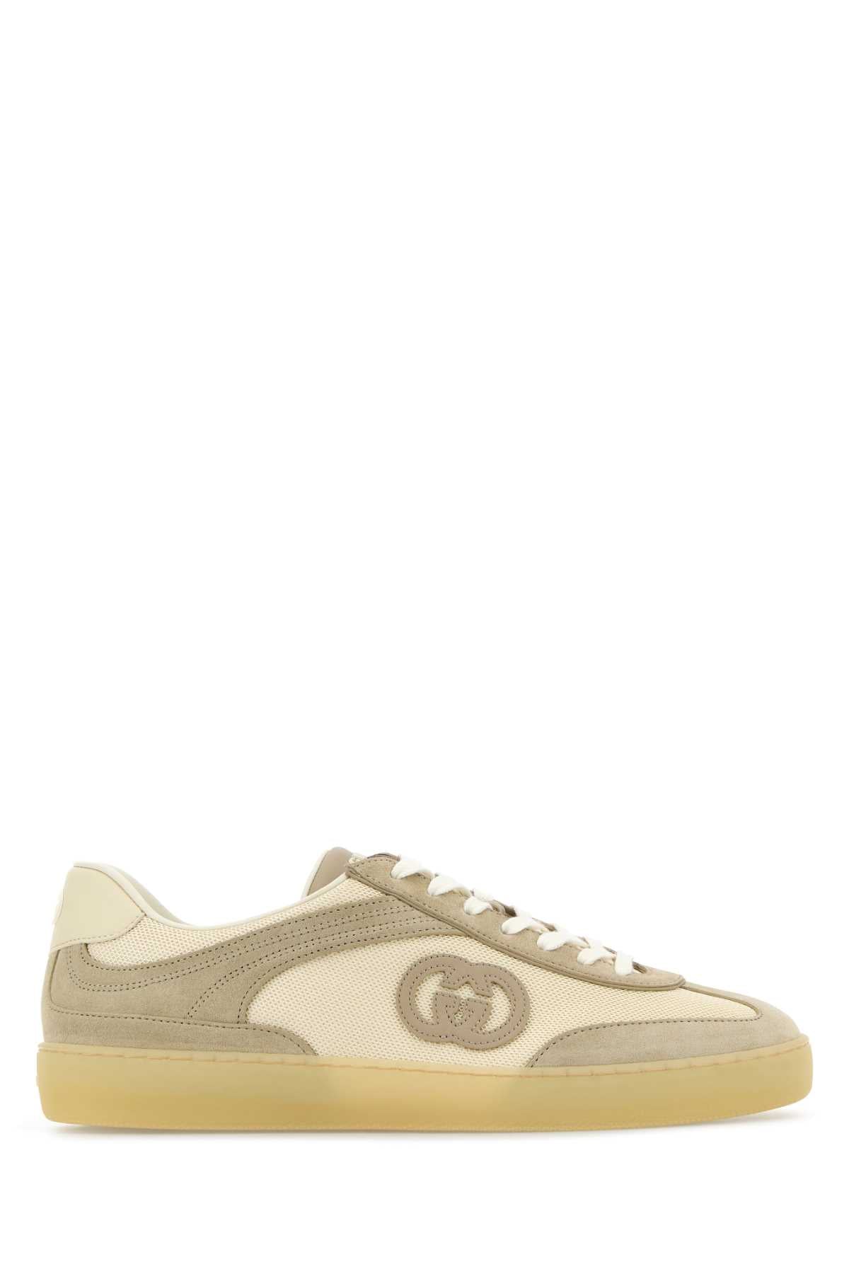Gucci Men Two-Tone Mesh And Suede Sneakers GUCCI
