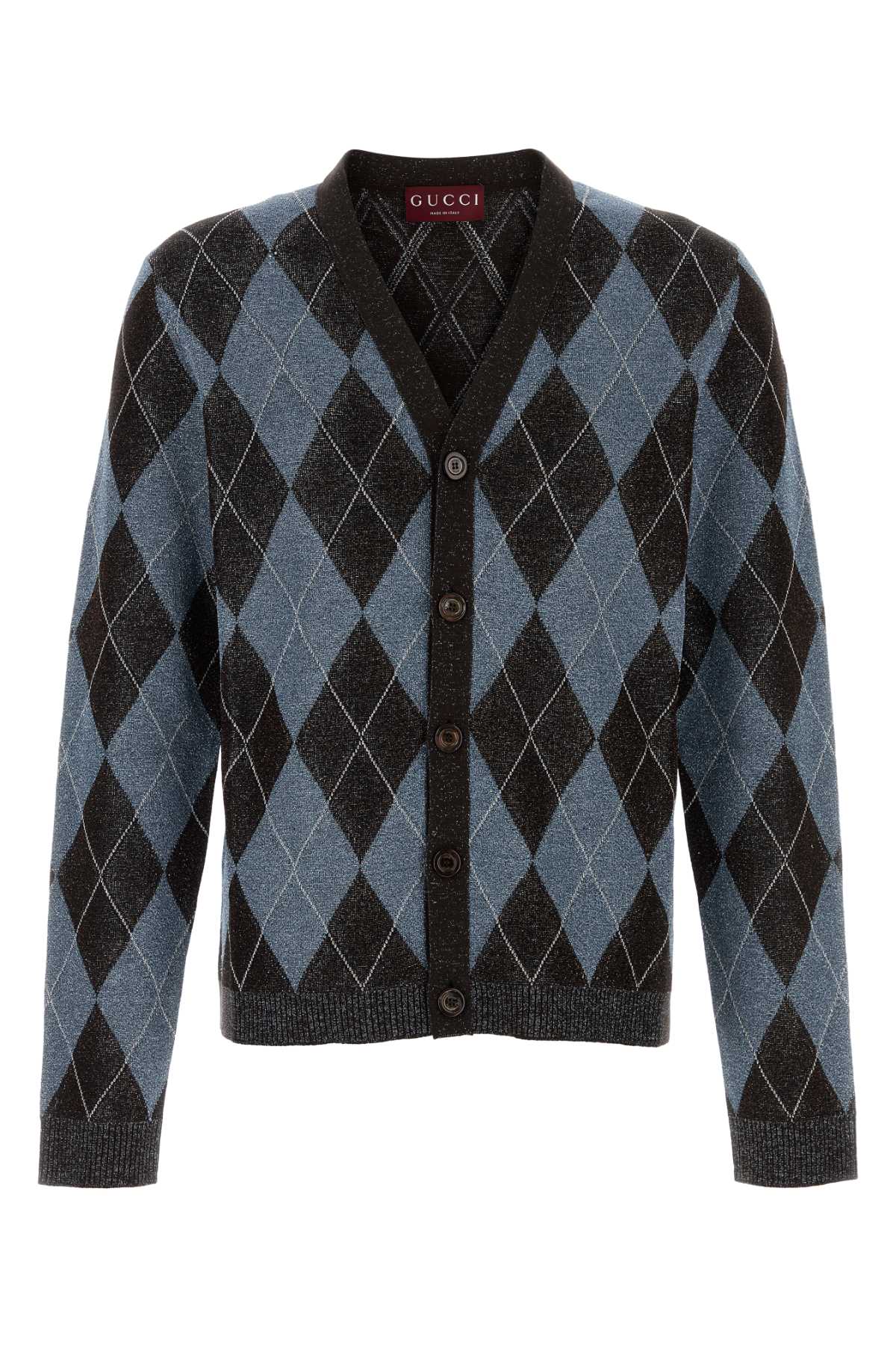 Gucci Men Embroidered Stretch Wool Blend Cardigan GUCCI