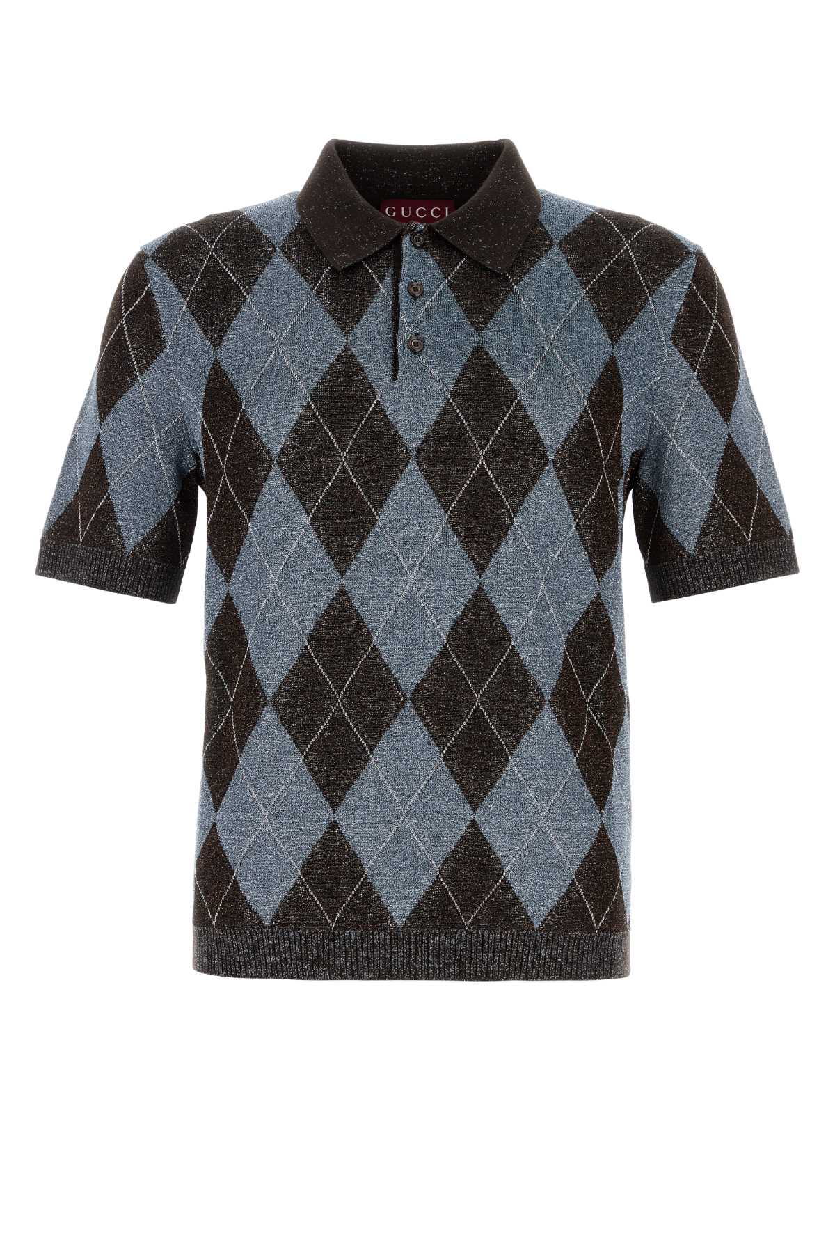 Gucci Men Embroidered Wool Blend Polo Shirt GUCCI