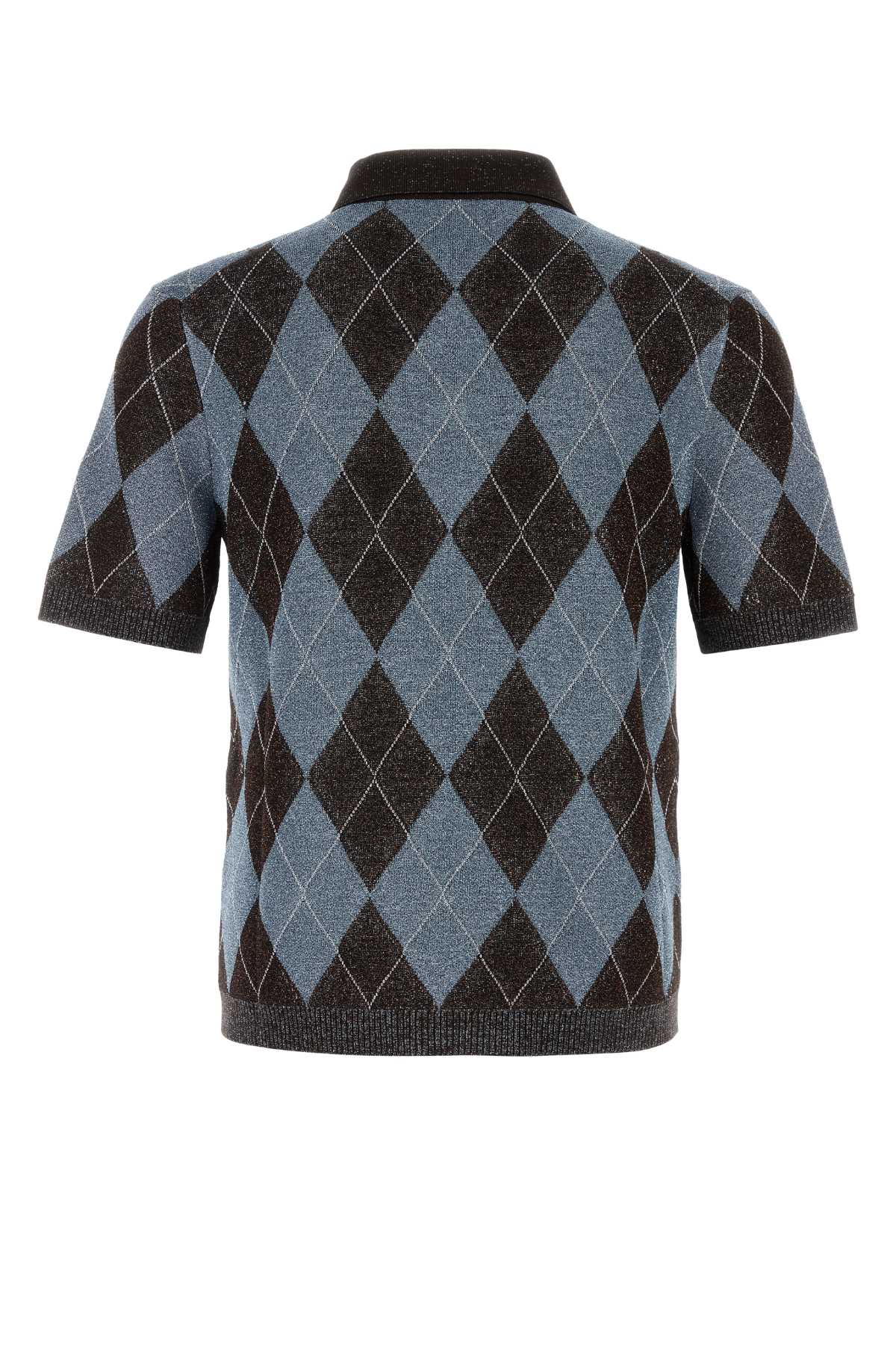 Gucci Men Embroidered Wool Blend Polo Shirt GUCCI