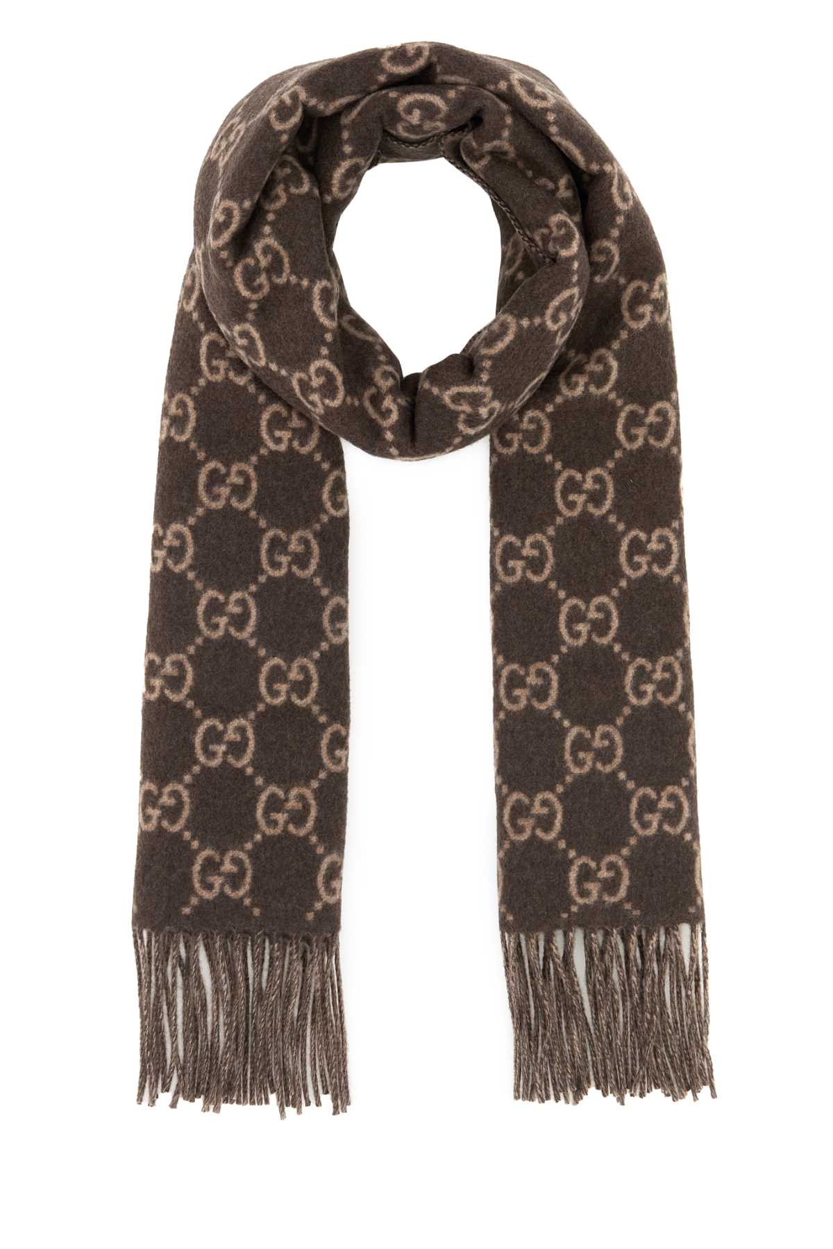 Gucci Men Embroidered Cashmere Scarf