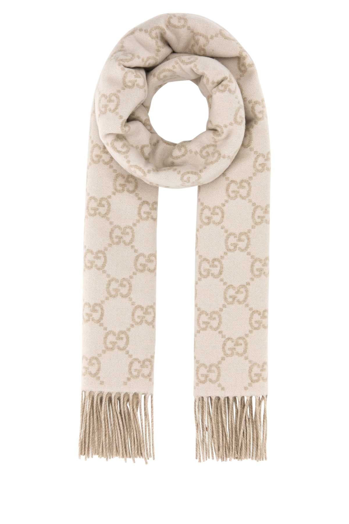 Gucci Women Embroidered Cashmere Reversible Scarf